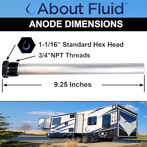 Miniatura 10 de About Fluid Varillas de ánodo de repuesto de magnesio para calentadores de agua (kit de magnesio sin enchufe y tapa de 44 pulgadas)