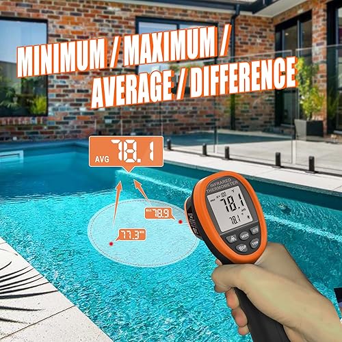 Miniatura 5 de BTMETER BT-1500 Pirómetro 301 Pistola de termómetro láser industrial -58  a 2732  Termómetro infrarrojo sin contacto de alta temperatura digital IR