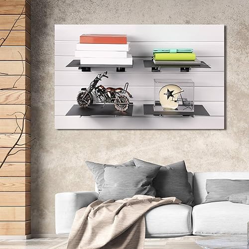 Miniatura 7 de 24 piezas de 12 pulgadas cromo Slatwall soporte de estante para cuchillos con labio de metal Slatwall soportes ganchos Slatwall colgador de estante