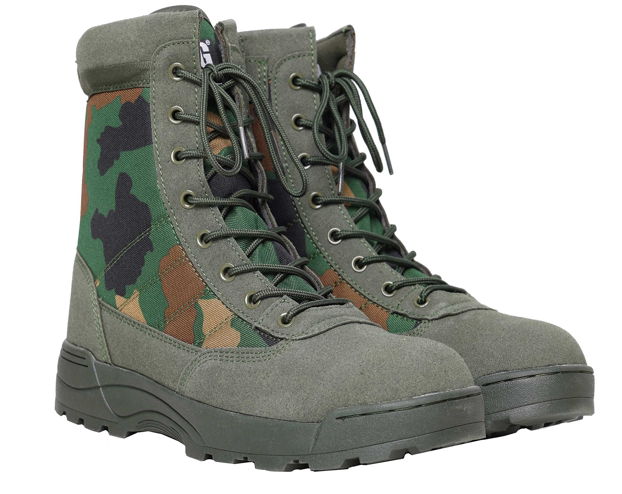 Mens MIG Side Zip & Lace Up Army Tactical Combat Boots For Work, Security, Cadet, Police, Military.