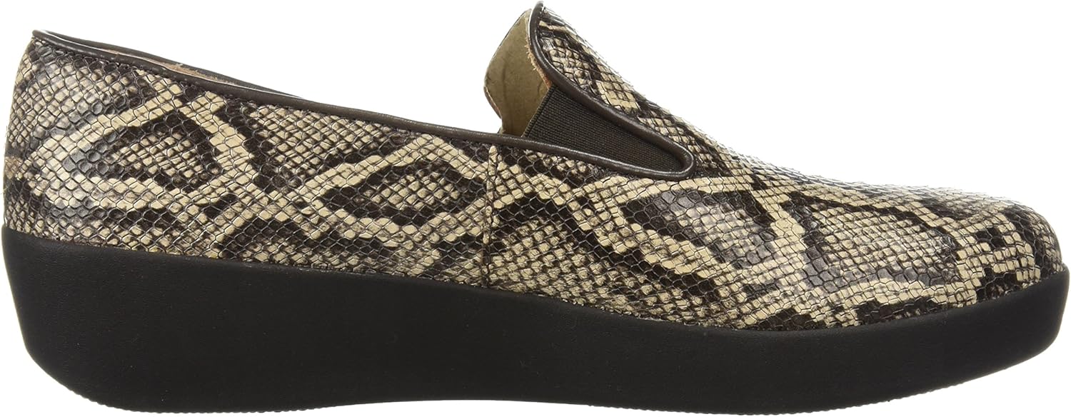 FitFlop Women's Superskate Sneaker 6 Taupe Snake