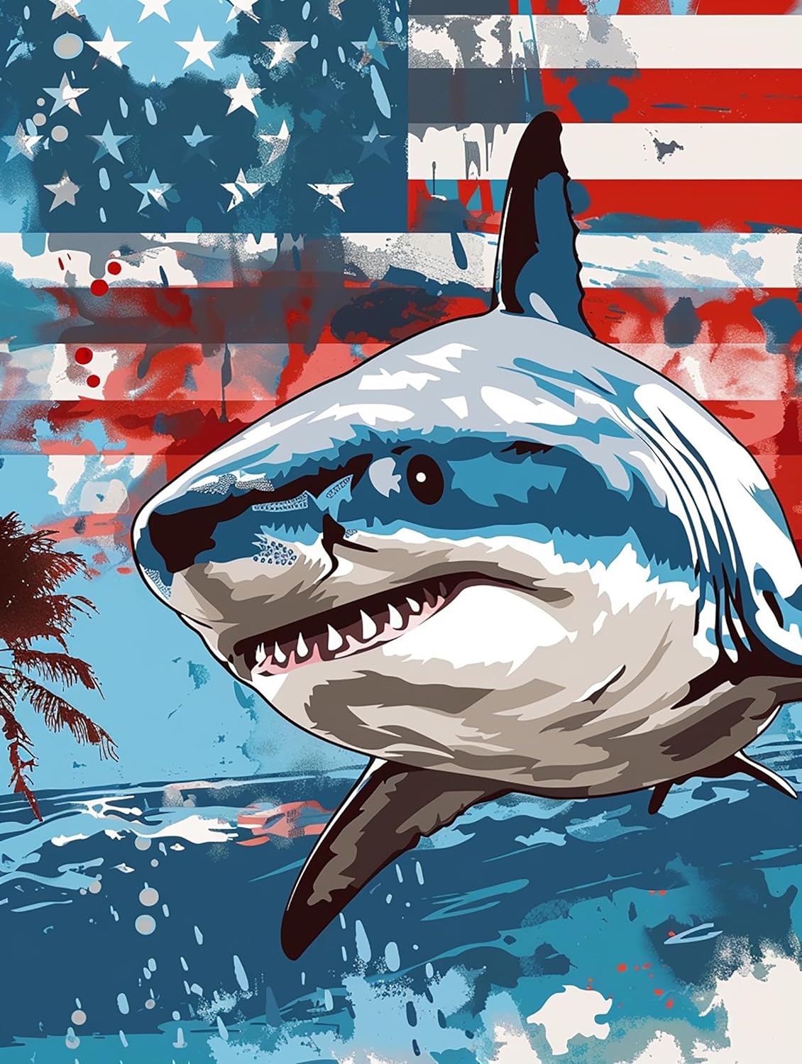 Amazon.com: SKRYUIE 5D Sharks Diamond Painting Kits - DIY Diamond Art ...