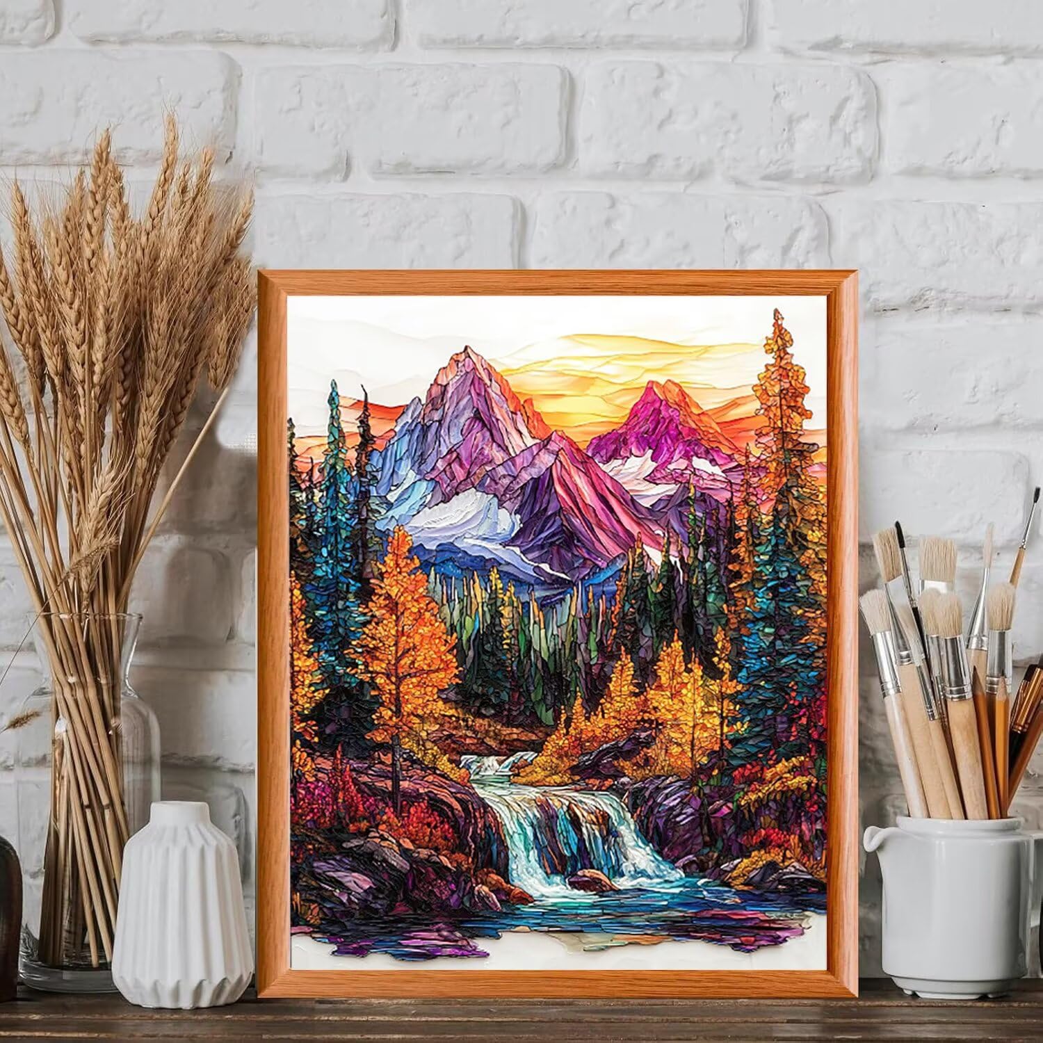 WEISHIWE Strumień górski Malarstwo Numero Zestawy dla dorosłych, 60x80cm m