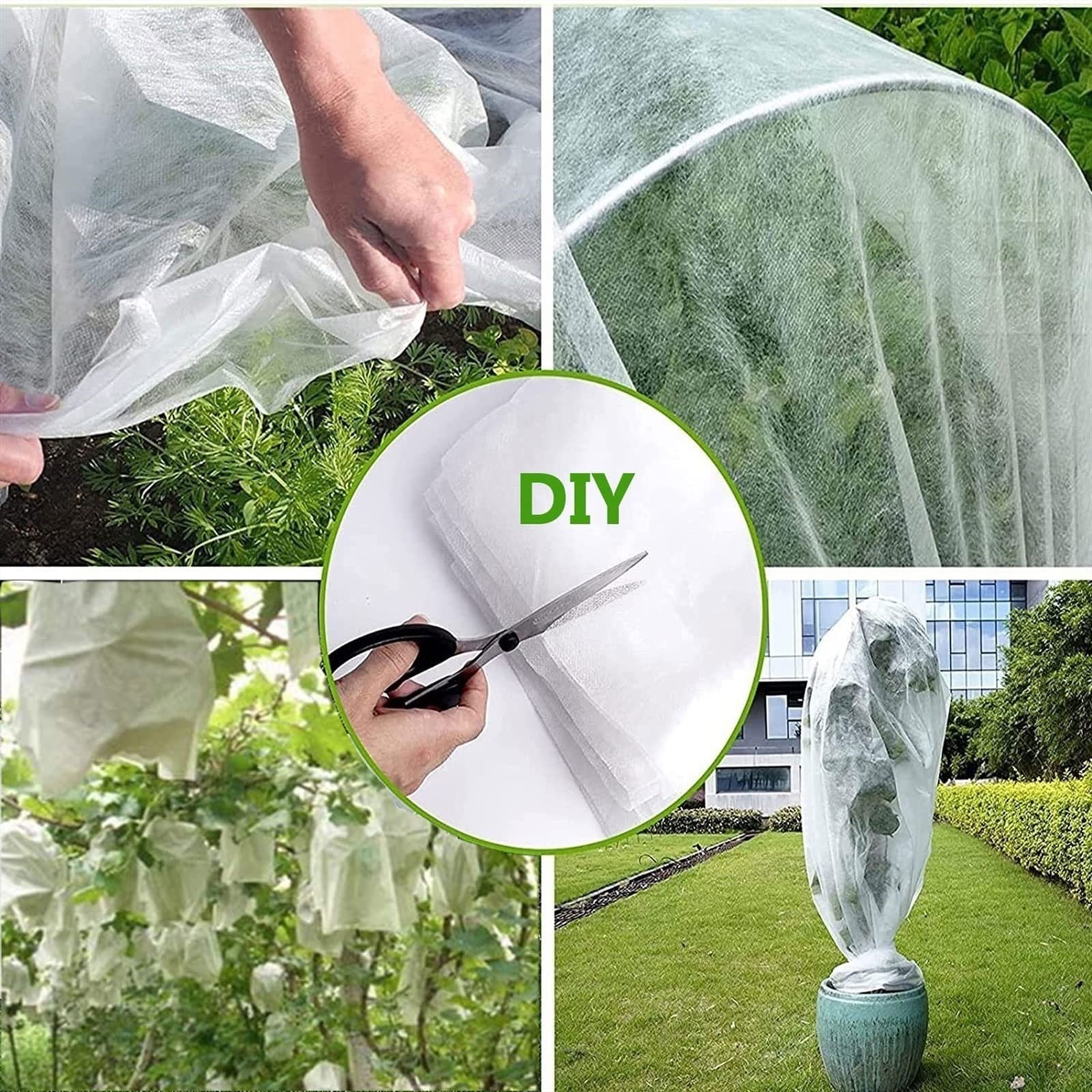 Grandi Telo per Piante Inverno Antigelo, Riutilizzabile Tessuto Non Tessuto per Piante Grandi, Vello da Giardino Panno Antigelo per Piante, Permeabile all'Acqua e Resistente ai Raggi UV,40gsm
