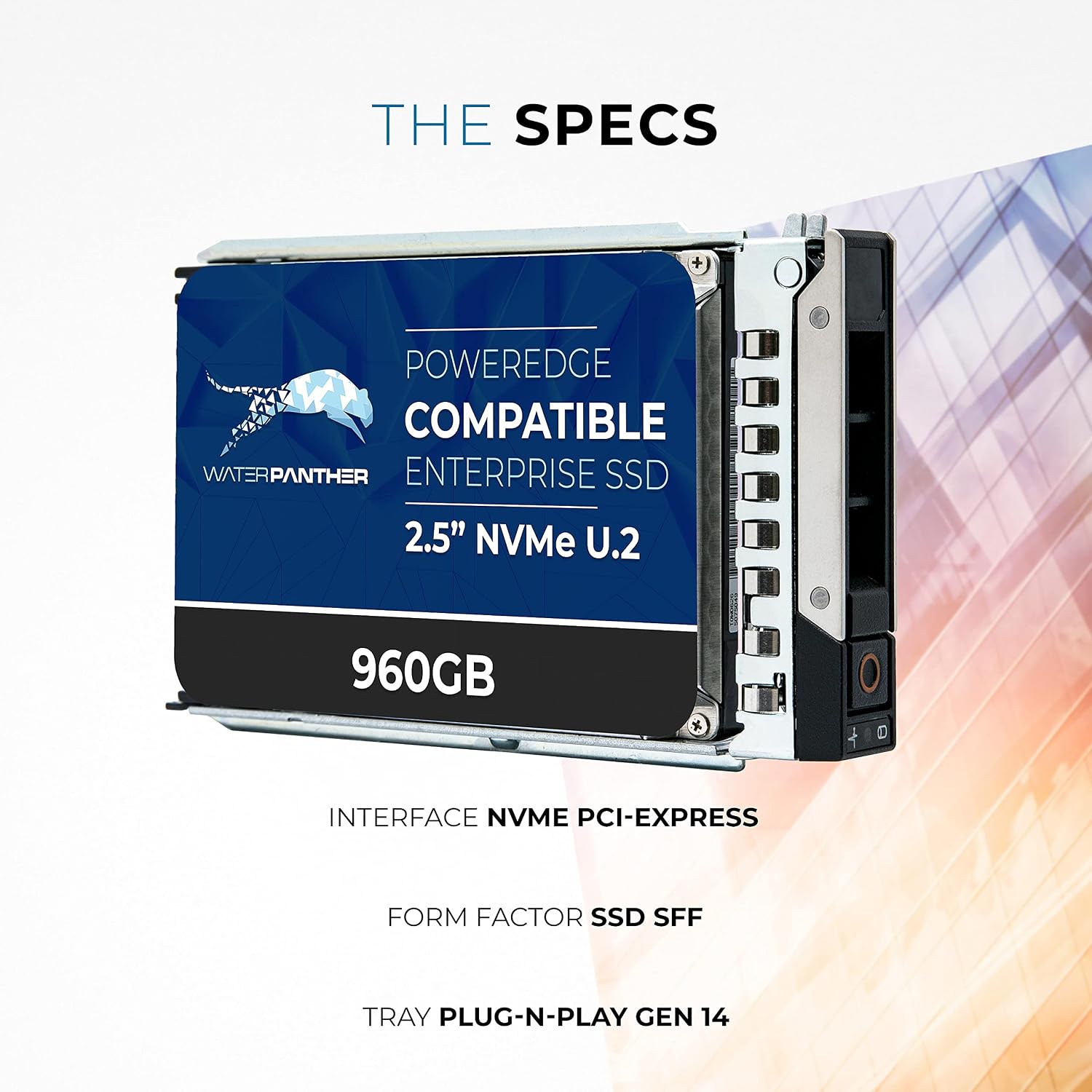 960GB 3D TLC PCIe 3.1 x4 NVMe U.2 2.5" SSD for Dell PowerEdge Servers | Mixed-Use | Enterprise Solid State Drive in 14G Tray Compatible with 386NY 400-BFEP R7525 R7515 R6525 R6515 R940