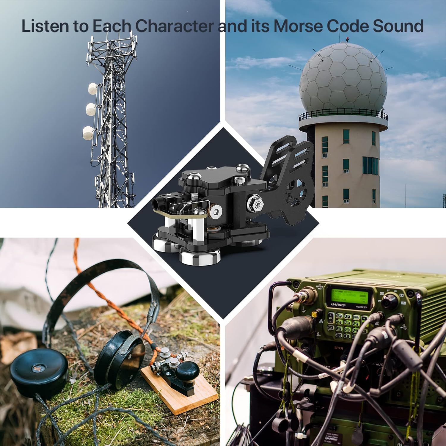 Mini CW Key Automatic Morse - PUTIKEEG Morse Code Keyer Shortwave Radio Morse Telegraph Key Lambic Double Paddle Morse Code Key Aluminum Alloy CW Morse Code Key Three Neodymium Magnets Base - Black