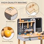 ROBUD Grand ensemble d'outils de jeu en bois pour les enfants tout-petits, l'atelier de construction tool bench Toys Gift, WG190 & WG200 (Noir)