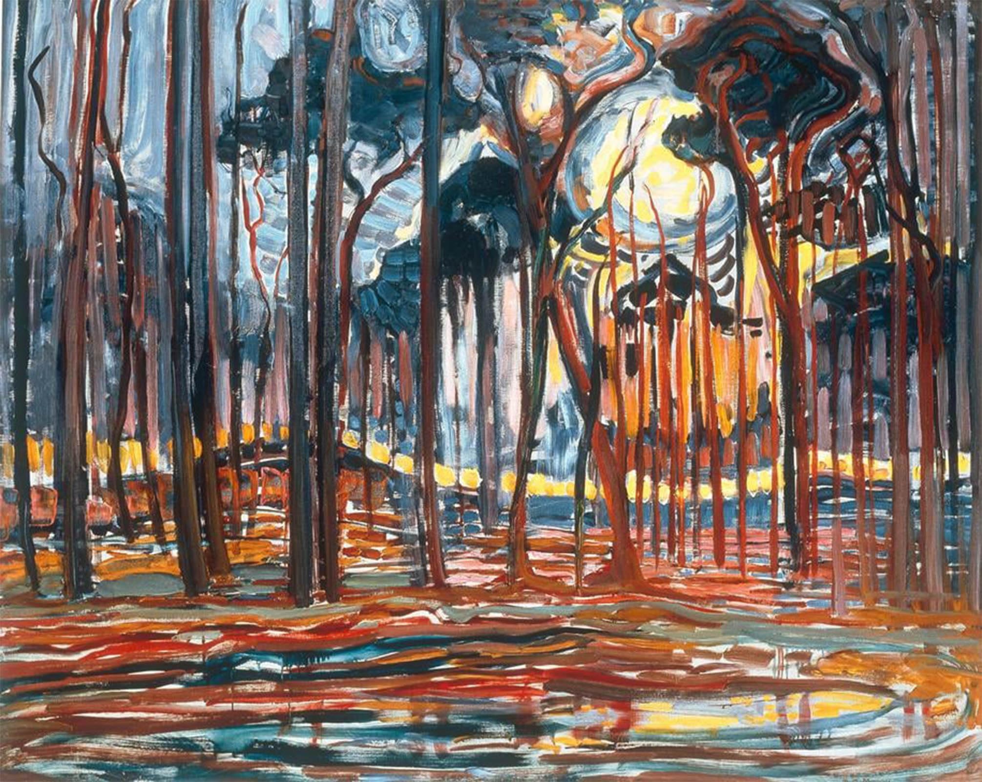 ARTXLXXBN Famous Print Painting Colorful Art Print Forest Near Oele by Piet Mondrian Canvas Art Decorations for Home Decor 60x90cm
