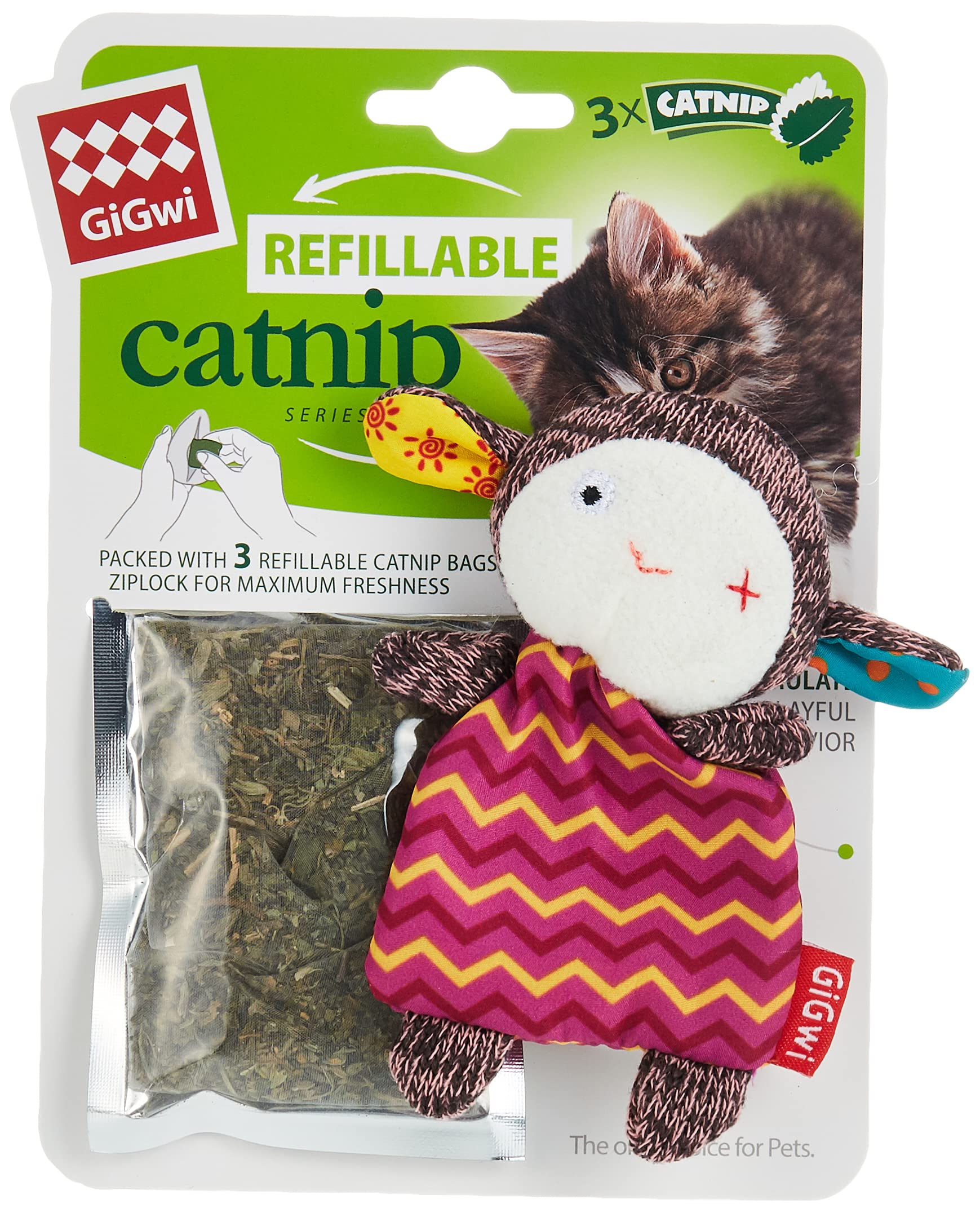 GiGwi Sheep Cat Toy - Refillable Catnip with 3 Catnip Tea Bags (B07VJ1FX39) Amazon Price History, Amazon Price Tracker