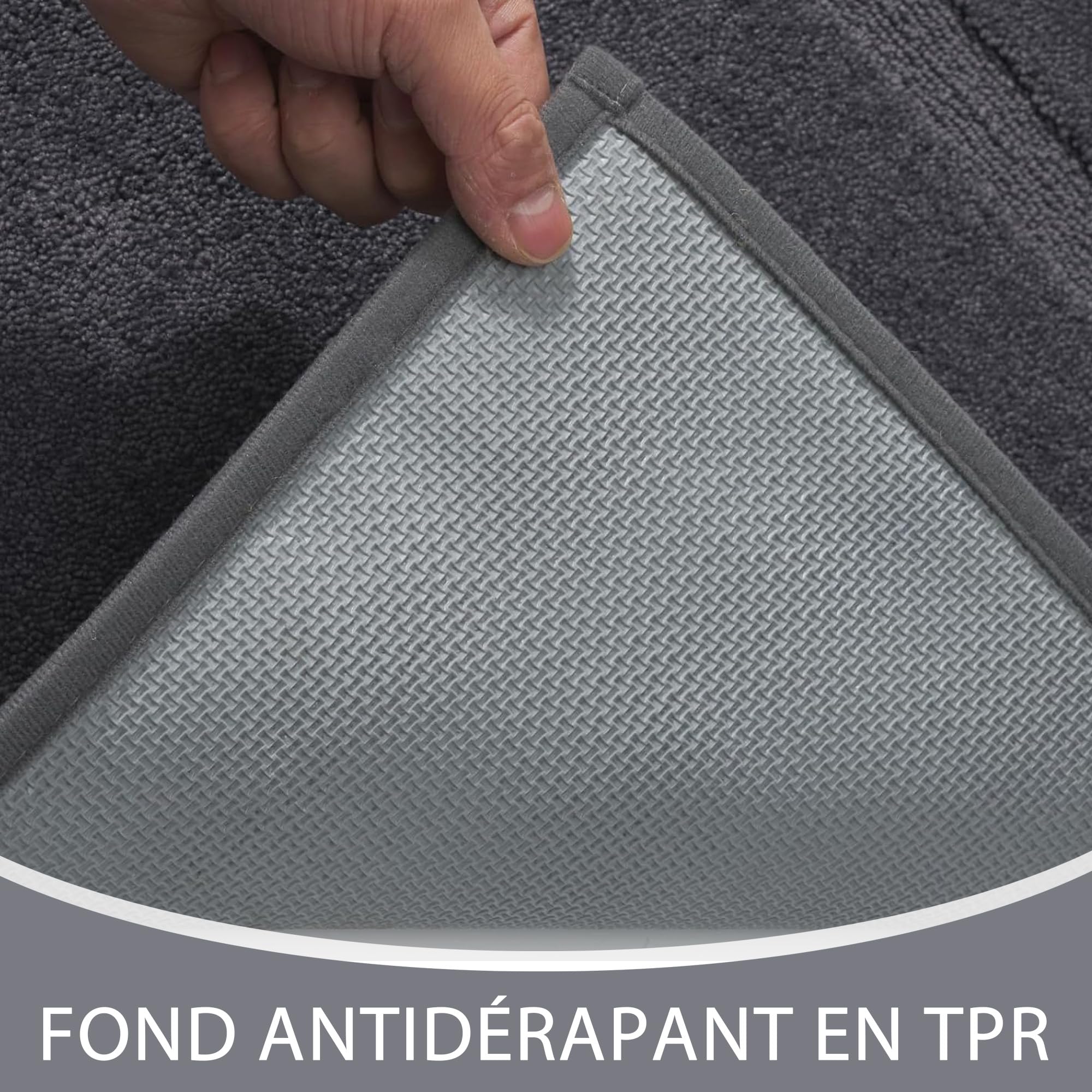 Tapis Entrée Intérieur Antidérapant, Paillasson Attrape-Poussière,Lavable en Machine,Tapis de Sol Absorbante et Doux pour Chien,Entrée, Porte,Chambre,Gris,60cm x 90cm