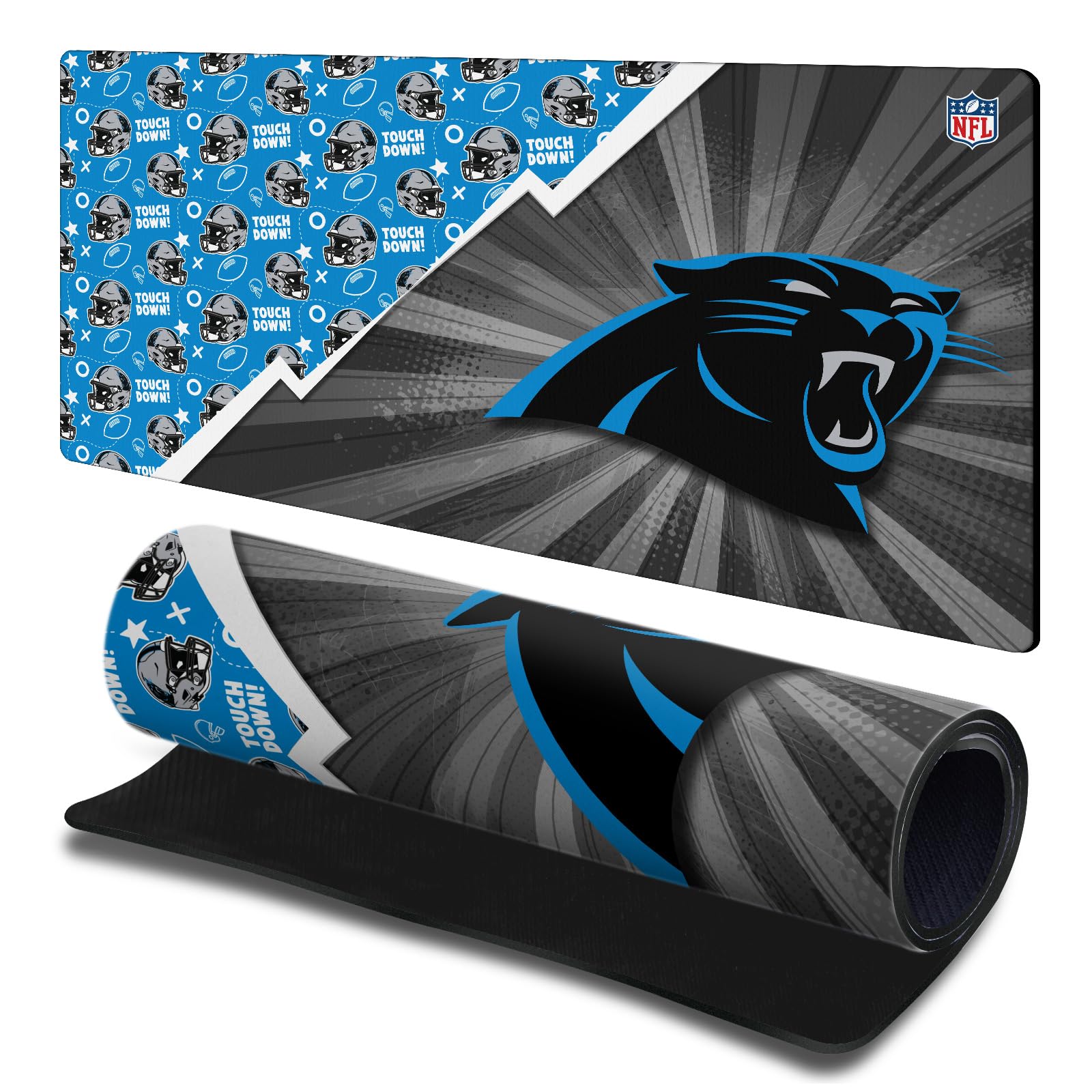 Head Case Designs Officially Licensed NFL Helmet Pattern Carolina Panthers 23.62 x 11.81 x 0.12 inches (600 x 300 mm) - L Gaming Office Desk PC Keyboard Mouse Mat Pad โ image 1