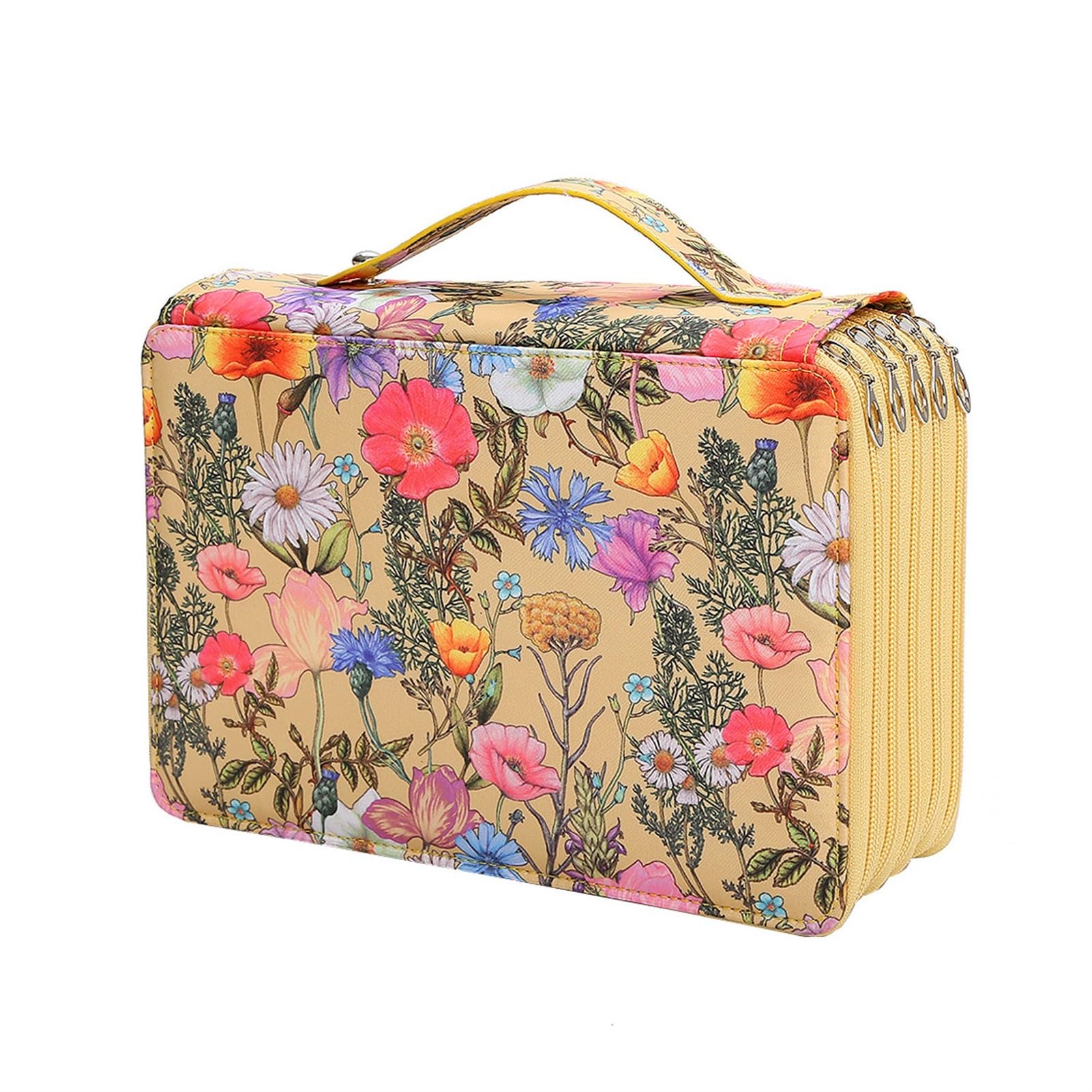 Zzhytang #9 252 Slots Large Capacity Pencil Case, 5-Layer Zipper Pen Organizer Bag, Floral Print Portable Stationery Storage For Colored Pencils, Markers & Art Supplies(#9)