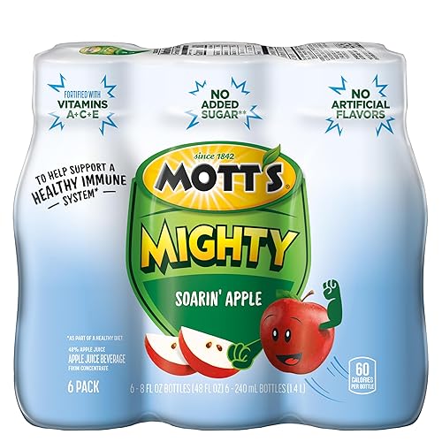 Miniatura 9 de Mott's Mighty Soarin' - Bebida de jugo de manzana, botellas de 8 onzas líquidas, 24 unidades (4 paquetes de 6), 100% jugo de fruta combinado con