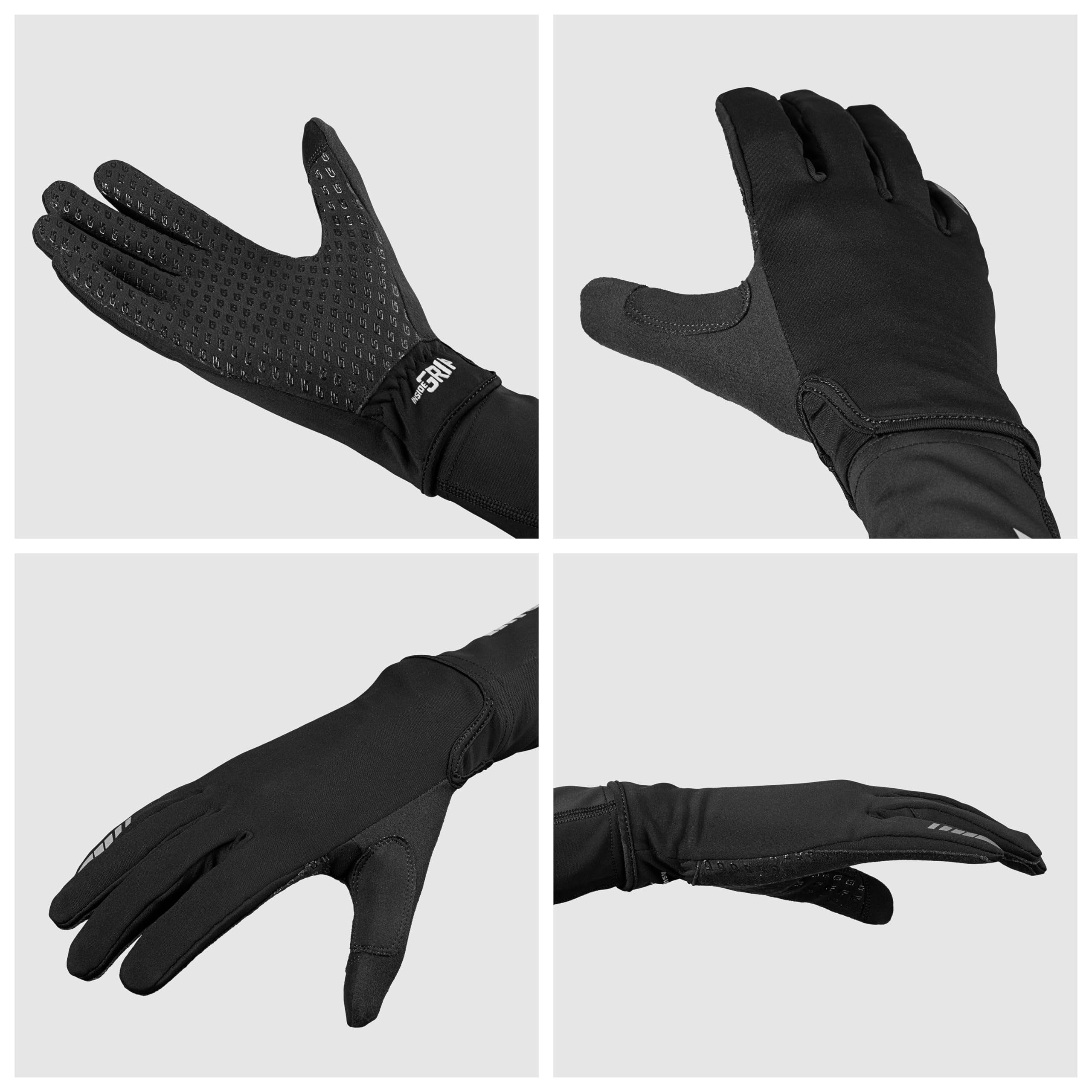 GripGrab Raptor Winddichte Fahrradhandschuhe - Ungepolstert, Langfinger | InsideGrip Silikon, touchscreenfähig - ideal für Gravel, MTB & Rennrad im Frühling & Herbst, ohne Polster