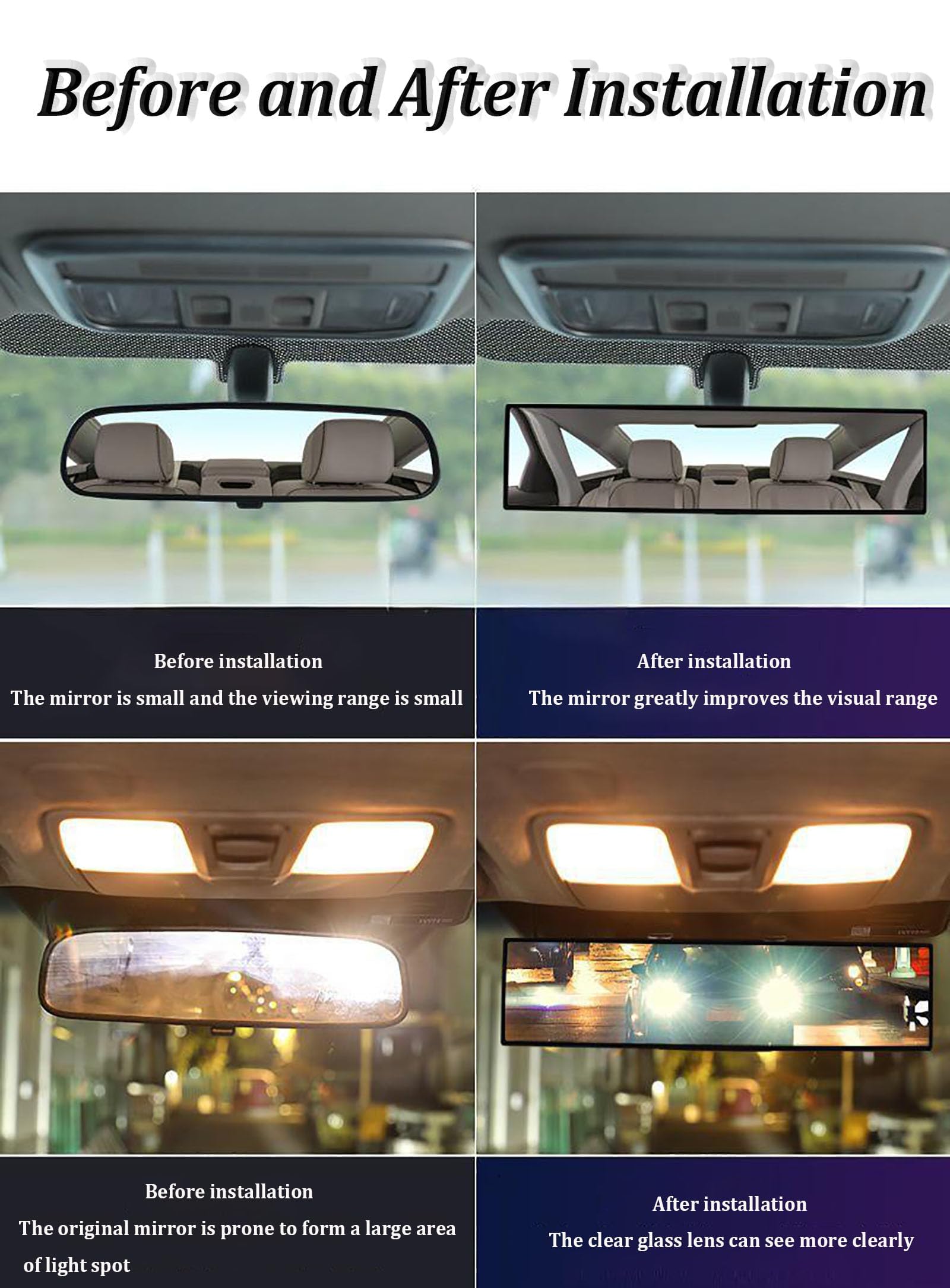 KITBEST Auto Rückspiegel, Universal Panorama Auto  Produktbild-Vorschau 3