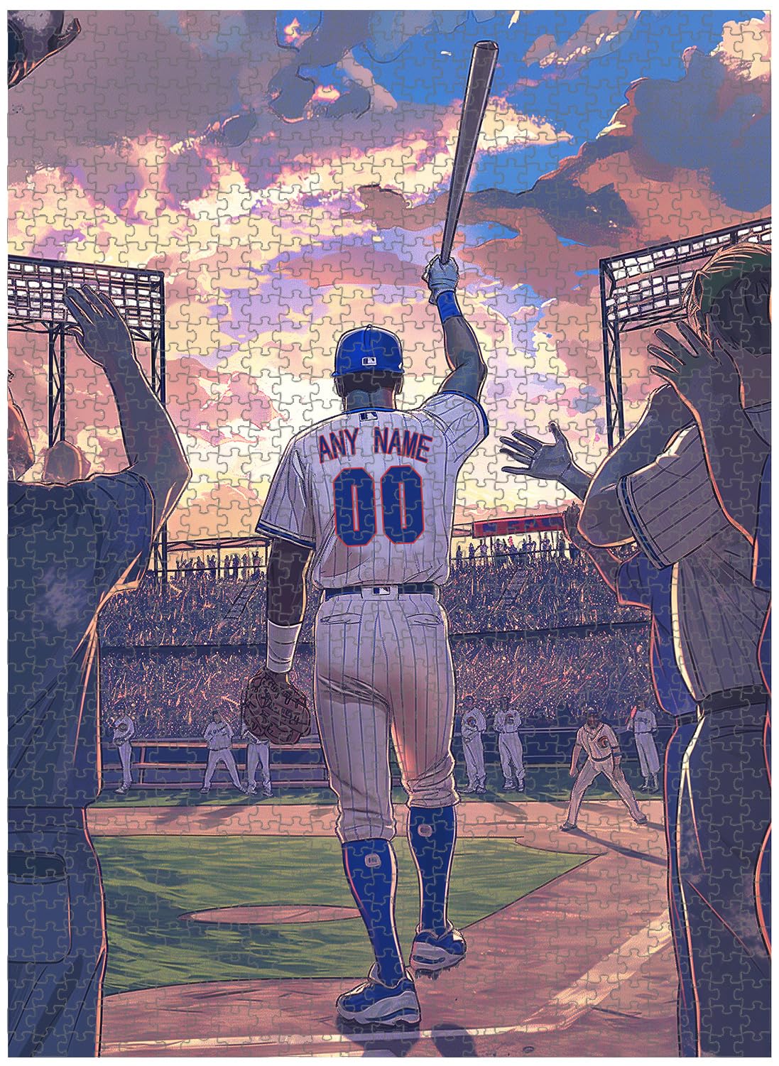 Becapeo Wooden Jigsaw Puzzles for Adults - Custom Name and Number on (Chicago) Baseball Player Art Photo - 300 500 1000PCS Puzzles Game Home Wall