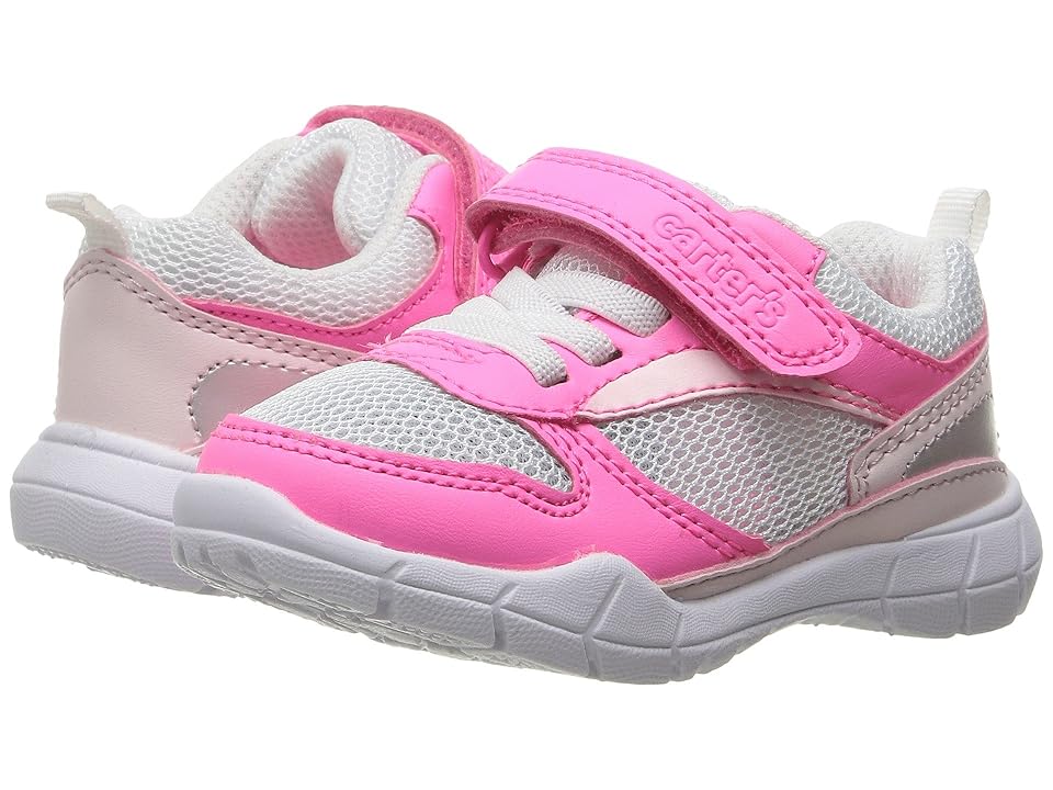 

Carters Web-G (Toddler/Little Kid) (Pink/White/Silver) Girl's Shoes
