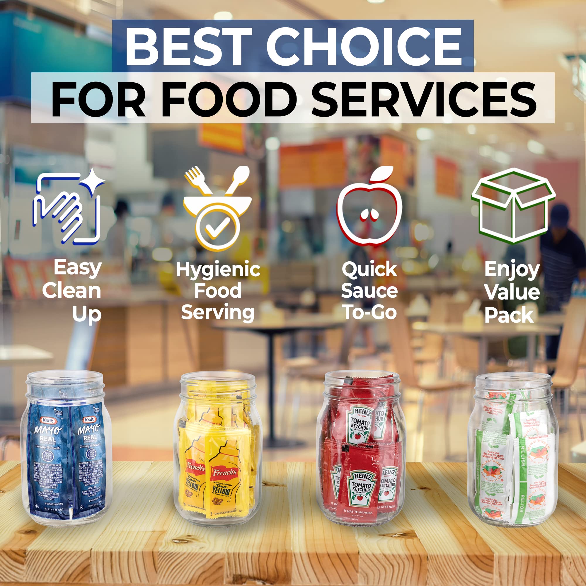 Buy GrabnGo Condiment Packs 50 Single Serve Pouches of Each