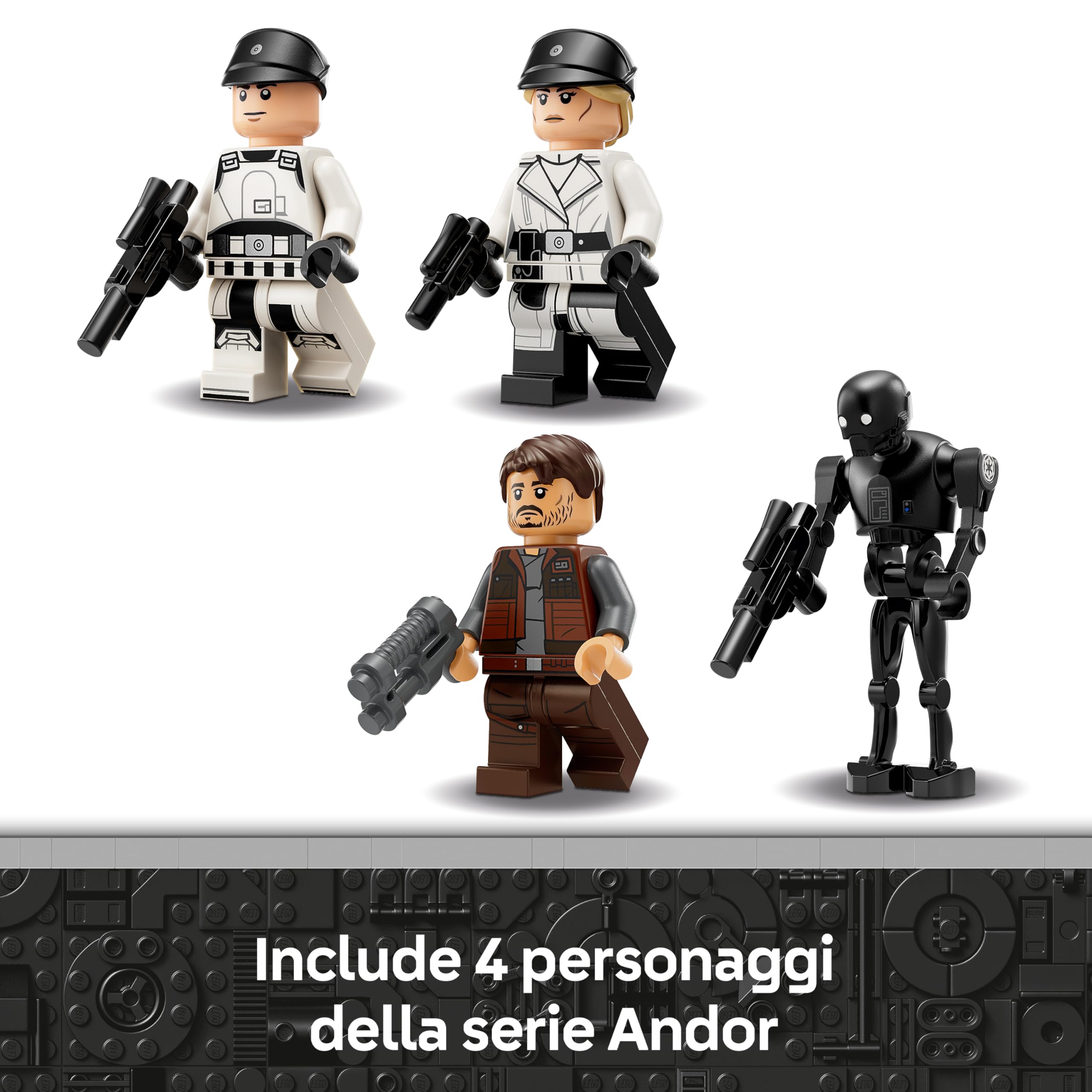 LEGO Star Wars 75399 U-Wing Starfighter Ribelle - Astronave Giocattolo da Costruire con Funzione Swing-Wing, 3 Minifigure e 1 Droide K-2SO - Regalo per Bambini da 8 Anni Fan della Stagione 2 di Andor