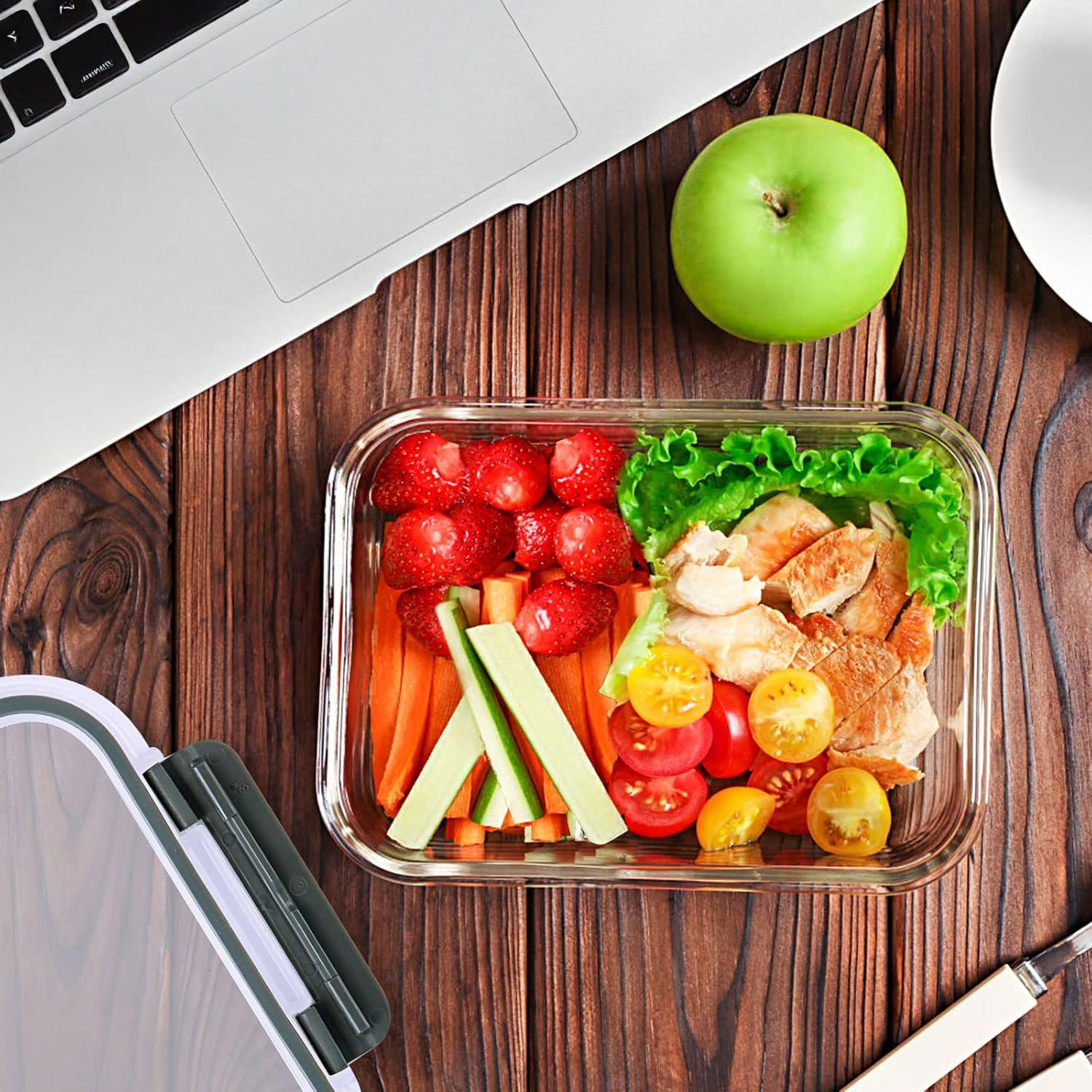 Lifelong FineDine Food Storage Container - 300ml|Air-Tight Fridge Organizer Case|Glass Box with BPA-Free Locking Lids|Microwave &amp; Freezer Safe|Leak Proof Food Storage Meal Prep Containers-Square(Transparent)