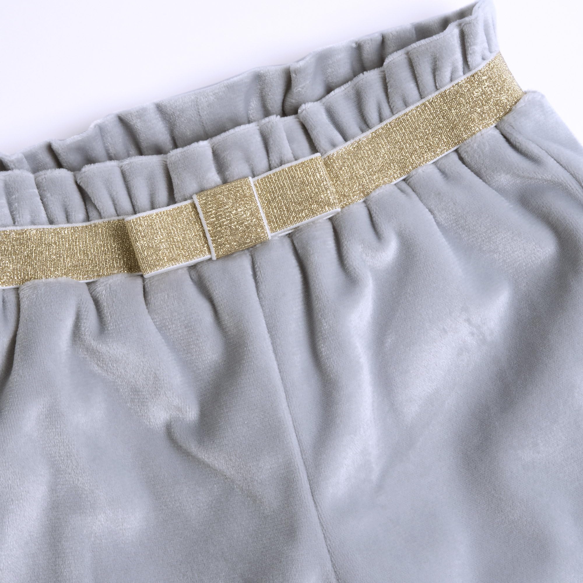 Chicco, Babyhose mit Gummizug und goldener Schleife, grau