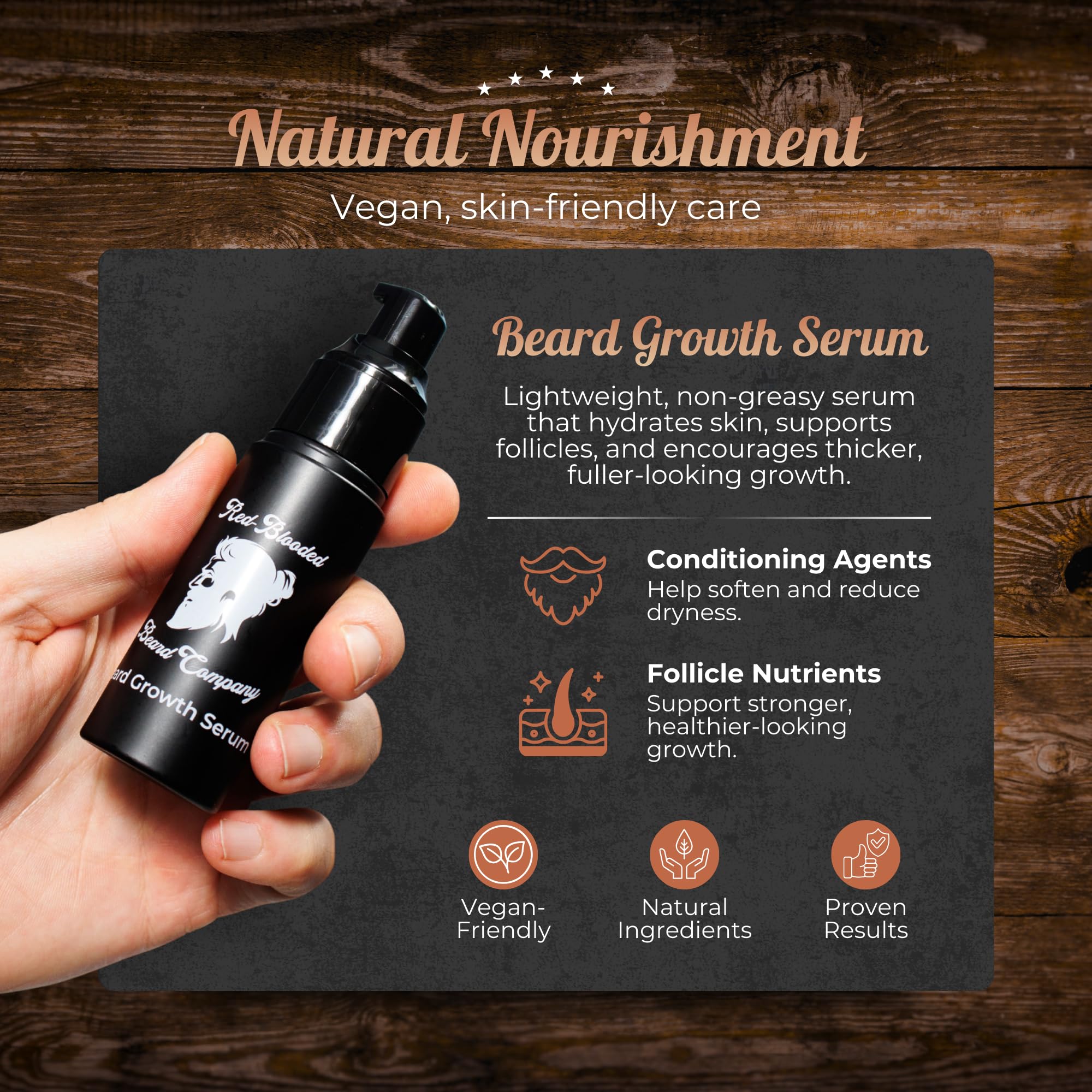 Kit crescita barba e capelli – Dermaroller 0,5 mm + siero di crescita – Vegano e non testato sugli animali