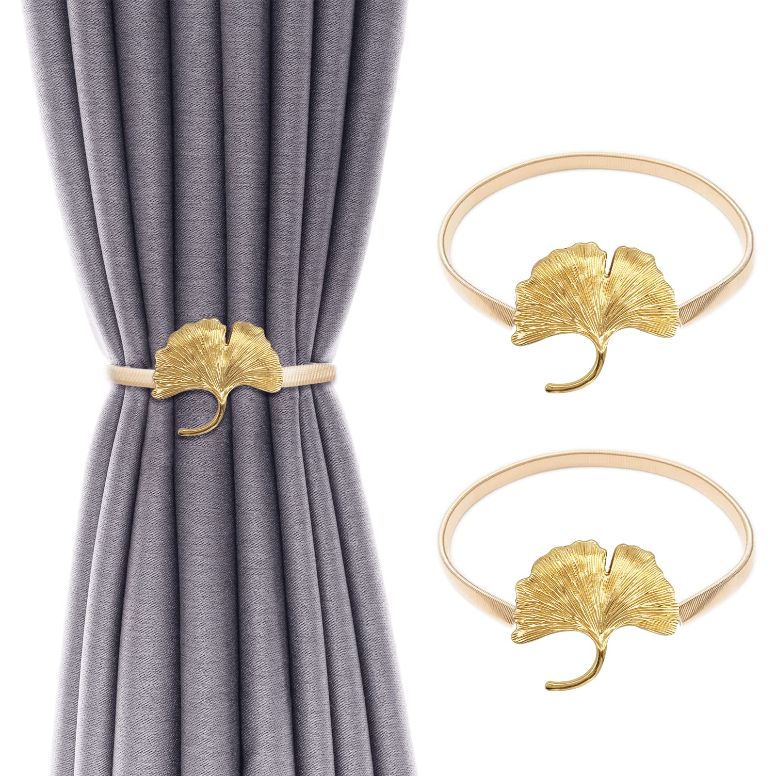 4Pack Curtain Tiebacks Aluminum Alloy Spring Design Curtain Holdback