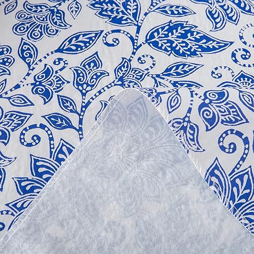 Miniatura 10 de Mantel de vinilo con respaldo de franela impermeable a prueba de aceite de PVC lavable a prueba de derrames para interiores y exteriores hojas