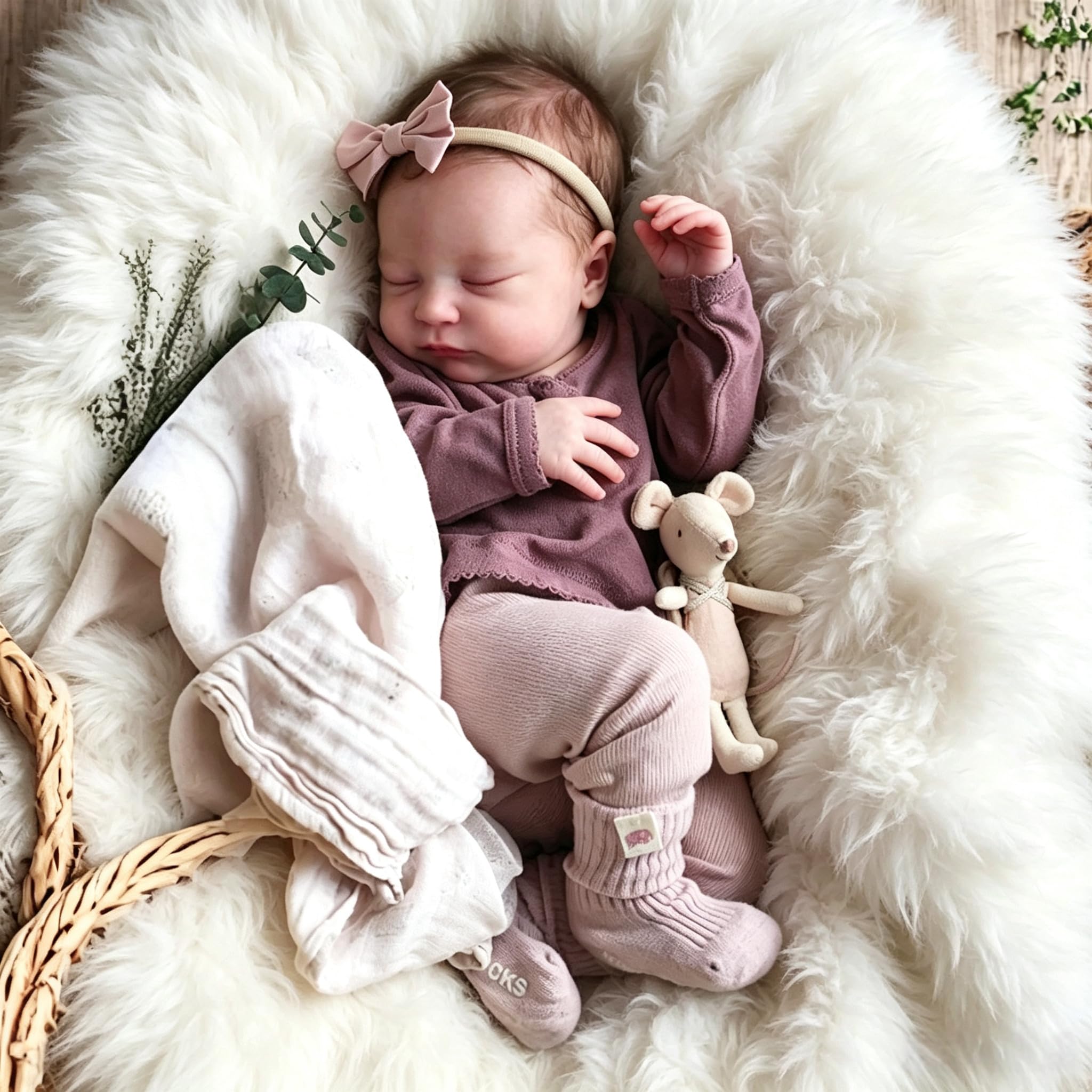Zero pam Reborn Baby Mädchen 19 Zoll 48 cm Reborn Puppe Mit Haaren Lebensechte Reborn Puppen Aus Stoff Wie EIN Echtes Baby Geschenksets Für Mädchen