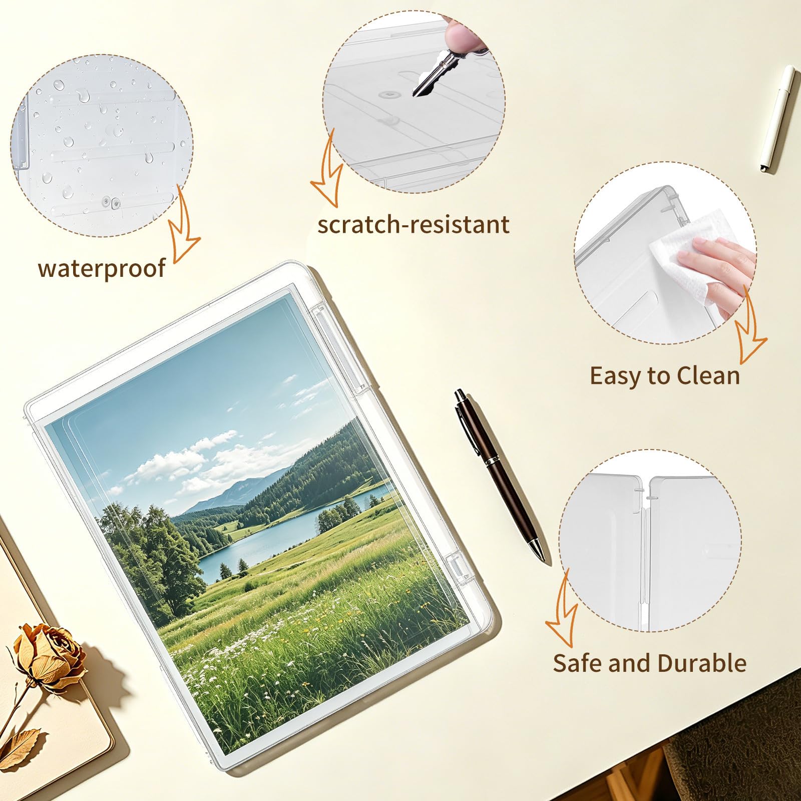 Toyvian 6 Piezas Caja de Almacenamiento Transparente para Documentos A4 de Plástico Blanco con Tapa, Organizador de Papeles para Oficina y Hogar, Pack