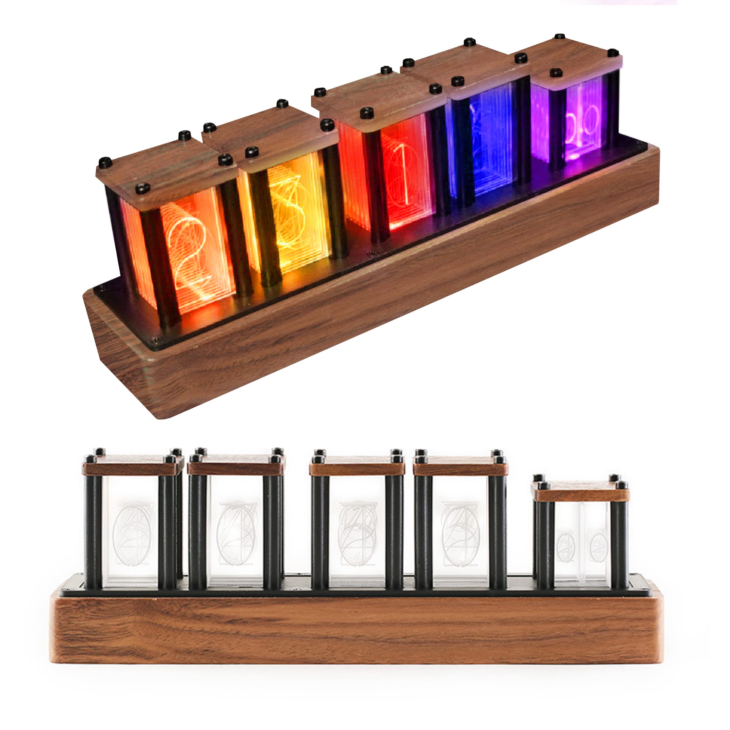 Buy Yourlivingart LED Nixie Clock, DIY Clock RGB Glow Tube 1600 Colors