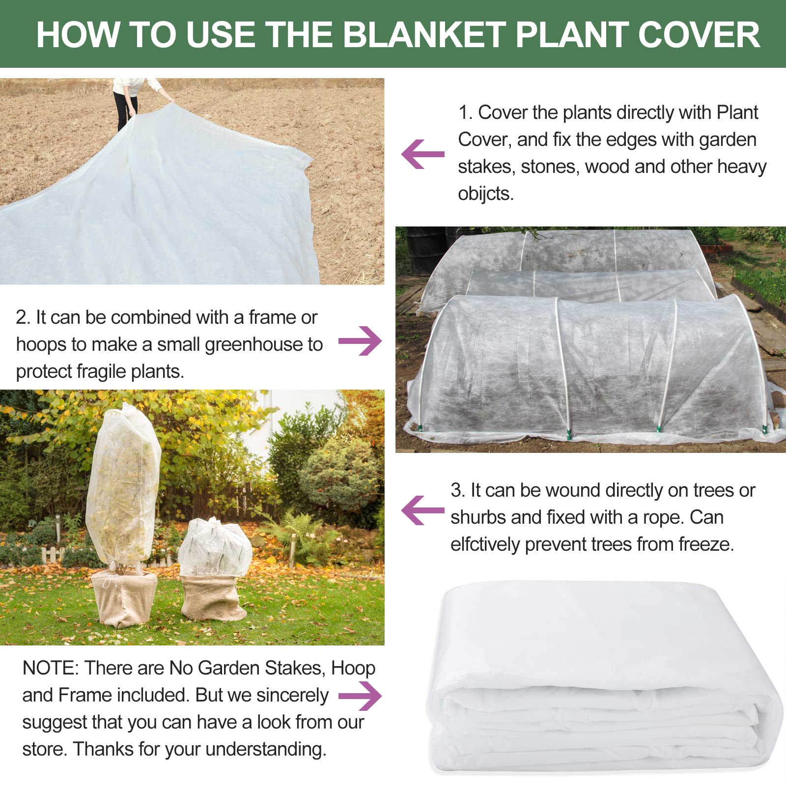 Floating Row Cover 10x30 FT Plant Frost Blanket Winter