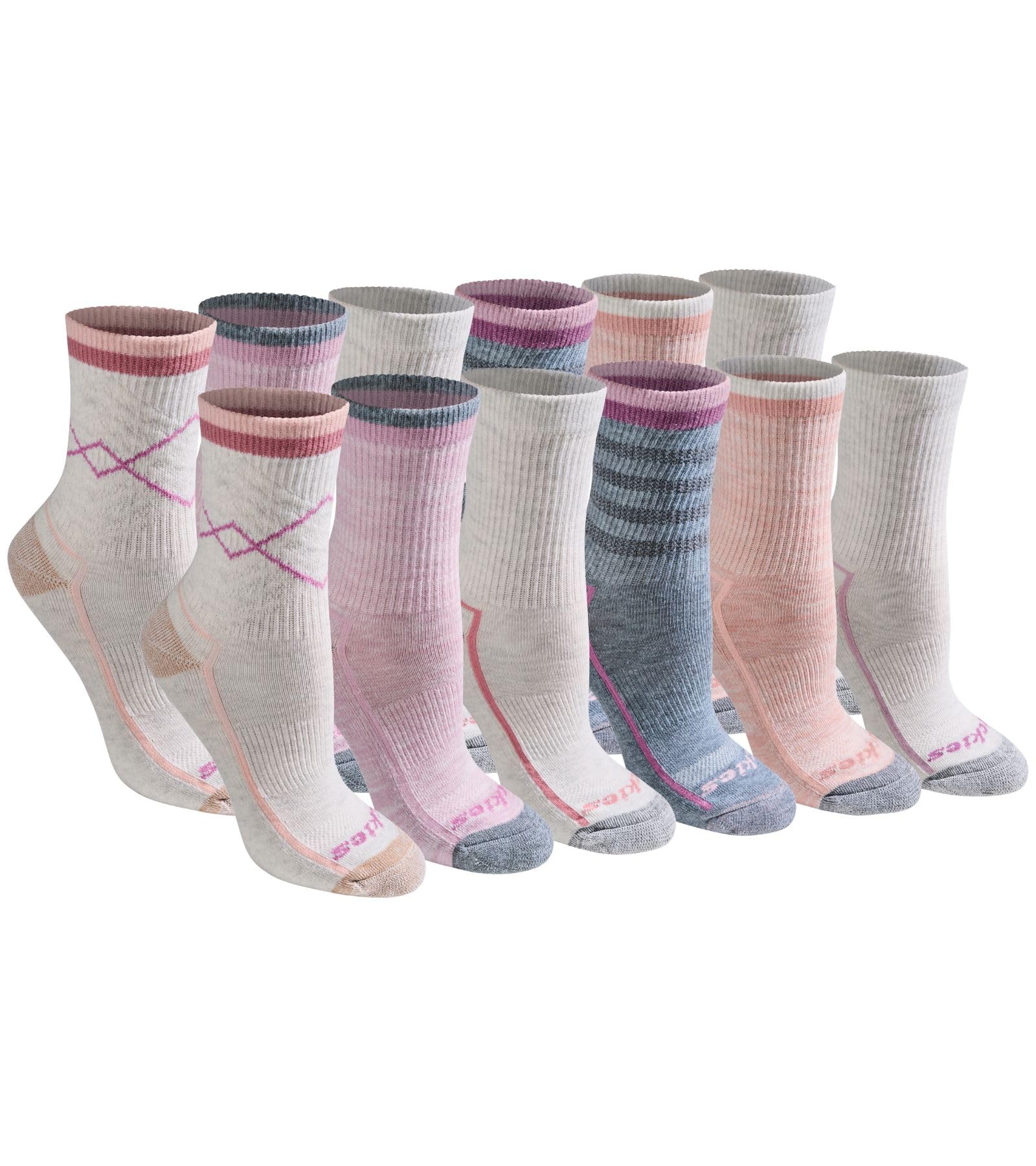 Dickies Women's Dri-tech Advanced Moisture Wicking Mid-crew Socks, Available in M-l (6, 12 Pairs)