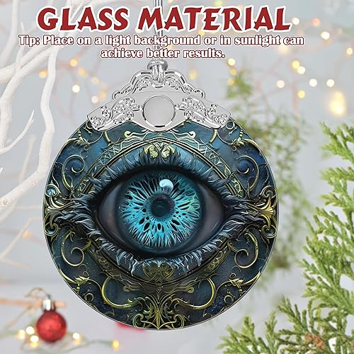 Miniatura 3 de Decoración navideña de vitrales de 3 pulgadas, adornos de Navidad, recuerdo de reliquia, intercambio de regalos, idea de regalo, regalo de bola, ojo