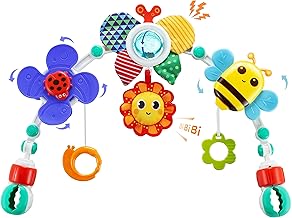 Adjustable Arch Bassinet Toys for Infant & Toddlers, Stroller Arch, Baby Crib Toys with Fascinating Hanging for Stimulating Baby’s Senses and Developing Motor Skills