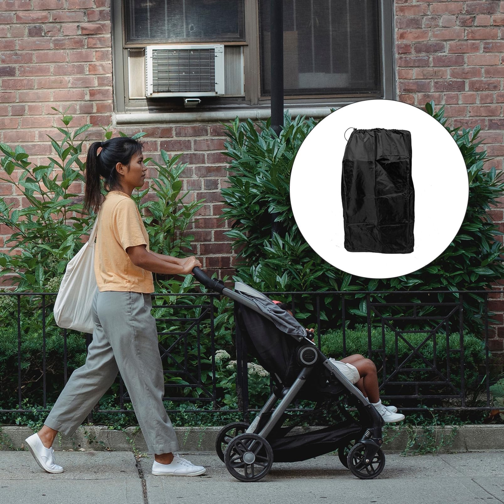 Abaodam Bolsa para Cochecito Funda de Nylon de Ñiño para Viajes en Avión Cómoda para Transportar Cierre Reforzado y Correas Dobles y Proteger Cochecito en Aeropuerto