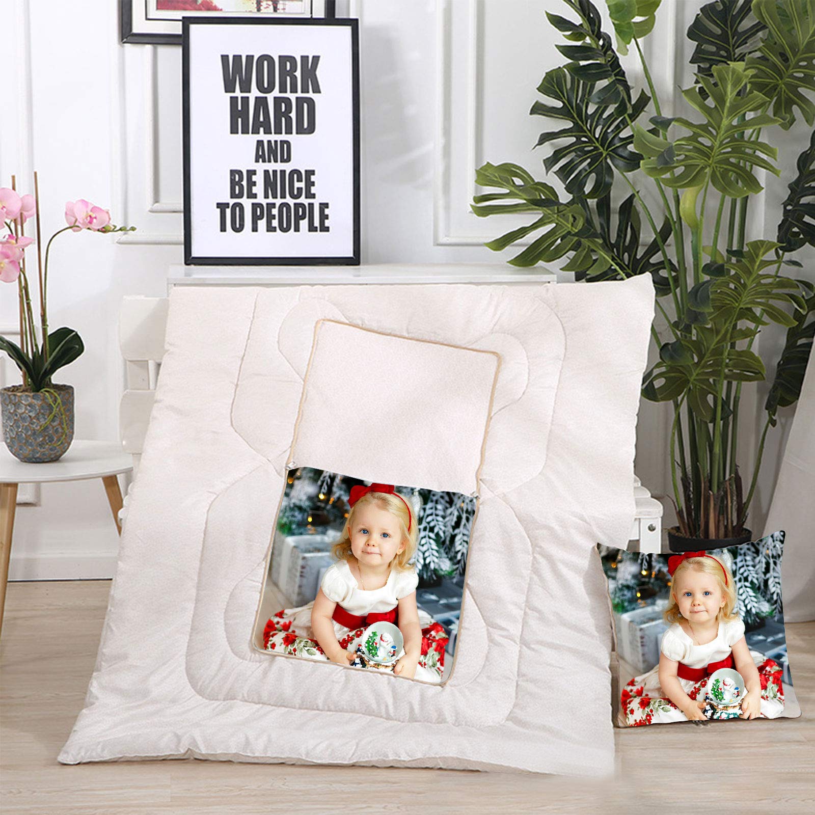 Federa E Coperta 2 In 1 Personalizzata Con Foto, Cuscino Morbido In Pile Su Misura Per Divano E Viaggio, Regalo Originale - 2