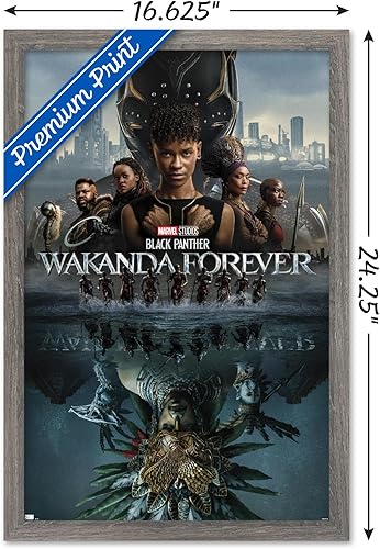 Miniatura 3 de Trends International Marvel Black Panther Wakanda Forever - Póster de pared de una hoja, 22.4 pulgadas de largo x 14.7 pulgadas, versión enmarcada
