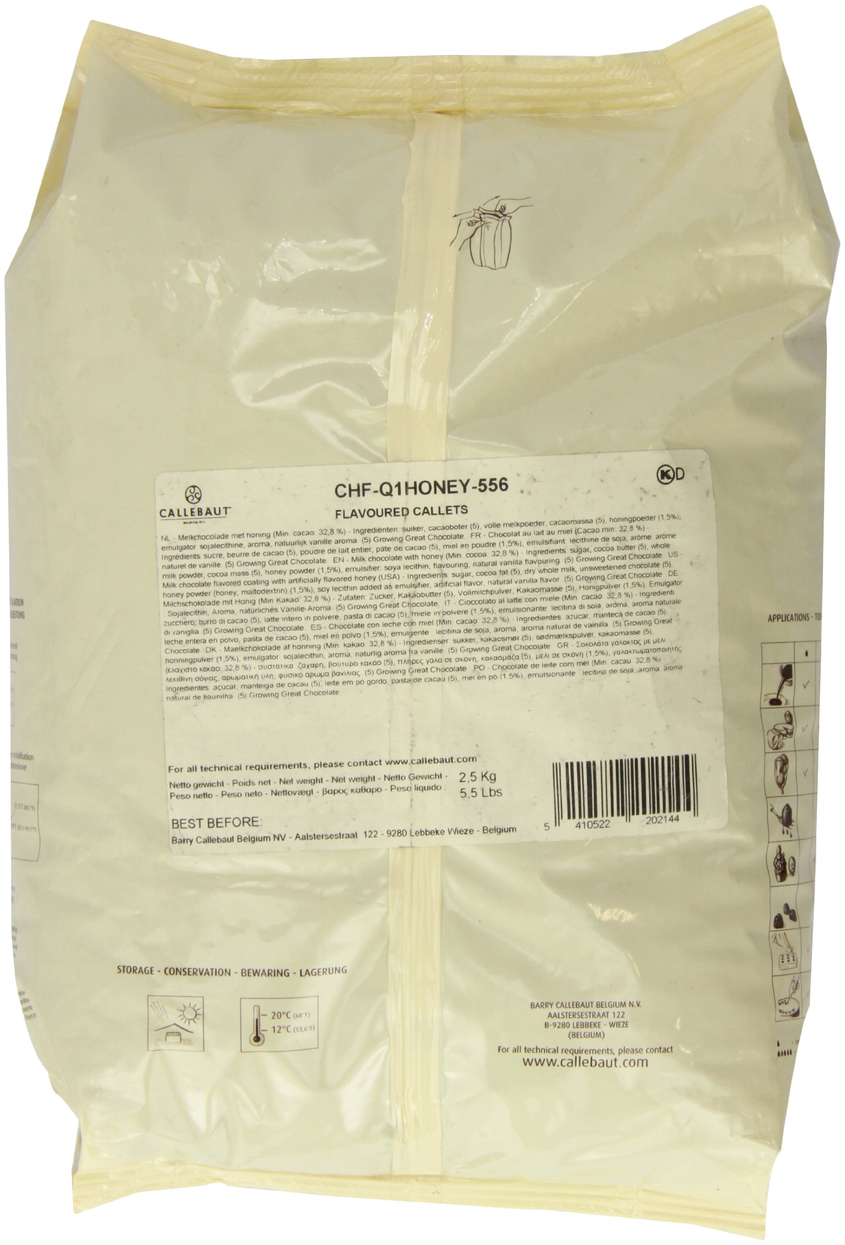 Vollmilch, mit Honig, Callets, 32,8% Kakao, 2,5 kg
