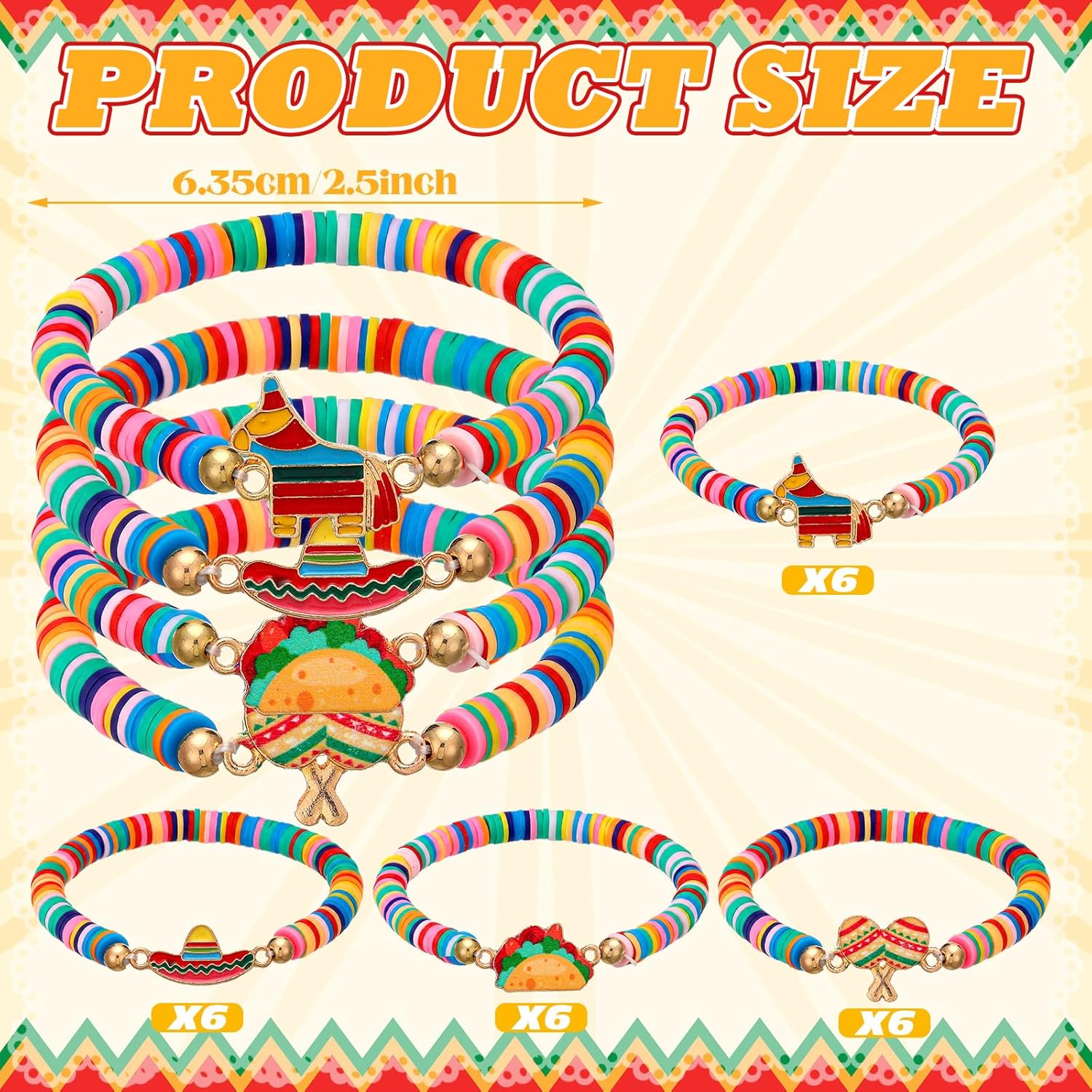 Huquary 24 Pcs Mexico Party Favors Bracelets Bulk Mexican Red White and Green Independence Day Party Bracelets 16th September Supplies for Dia De La Independencia Favors Gift