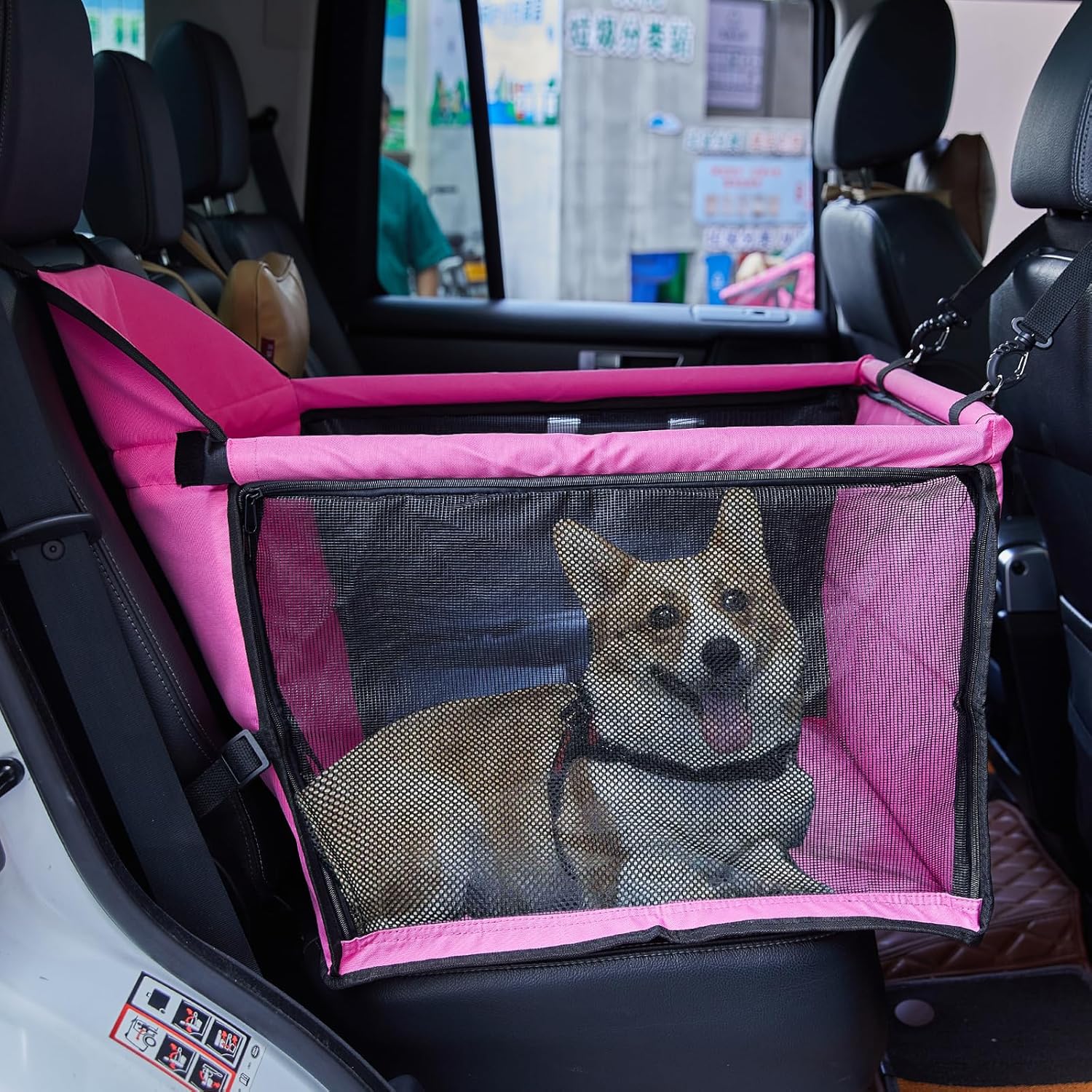 Dog Car Seat for Medium Dogs,Portable Washable Dog Seat for Car,Dog Booster Car Seat Medium Sized Dog(Large,Pink) Pink,for medium Dogs