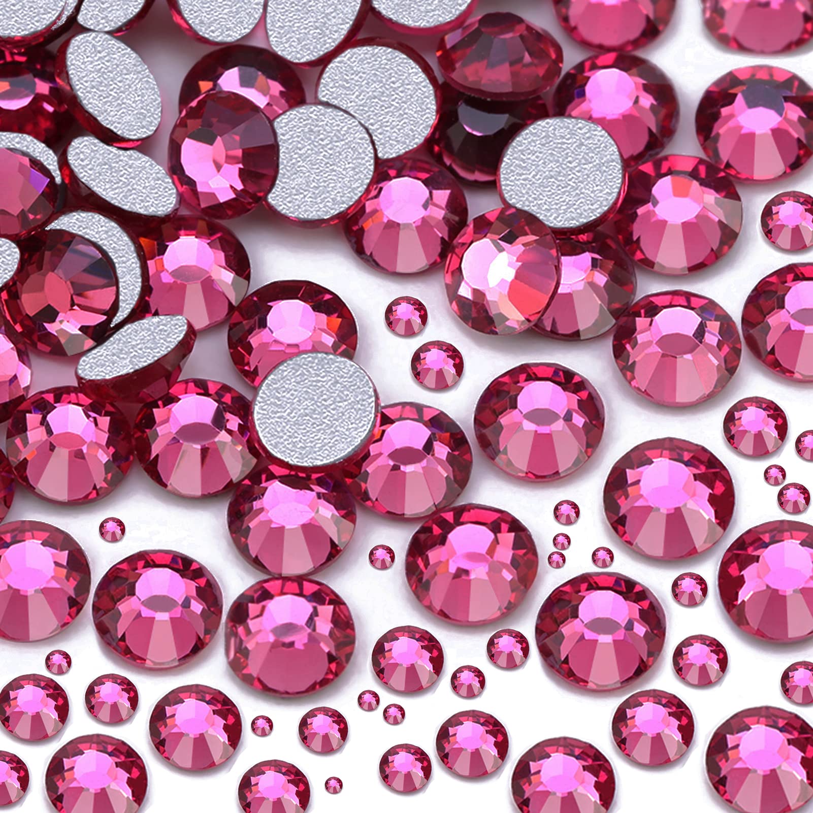 Strass en verre pour nail art et customisation de vêtements en strass rose