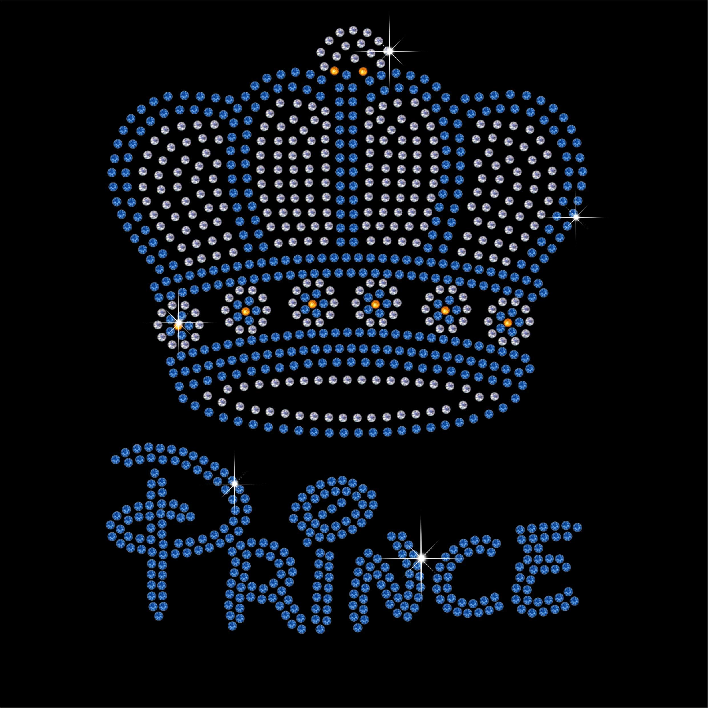 Tshirt Showroom As In The Image Prince With Royal Crown Hotfix Rhinestone Diamante Iron On Transfer Motif Applique