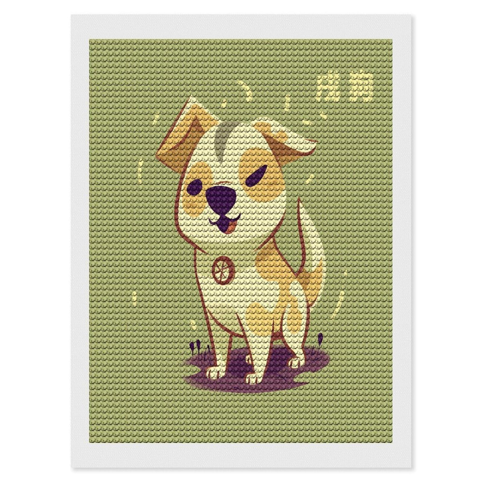 JTREHY Cartoon Puppy Diamond Art Kits Personalized DIY Round Diamond Painting Kits for Beginner Full Drill Diamonds Dots Paintings for Adults Gem Art Crafts Home Decor
