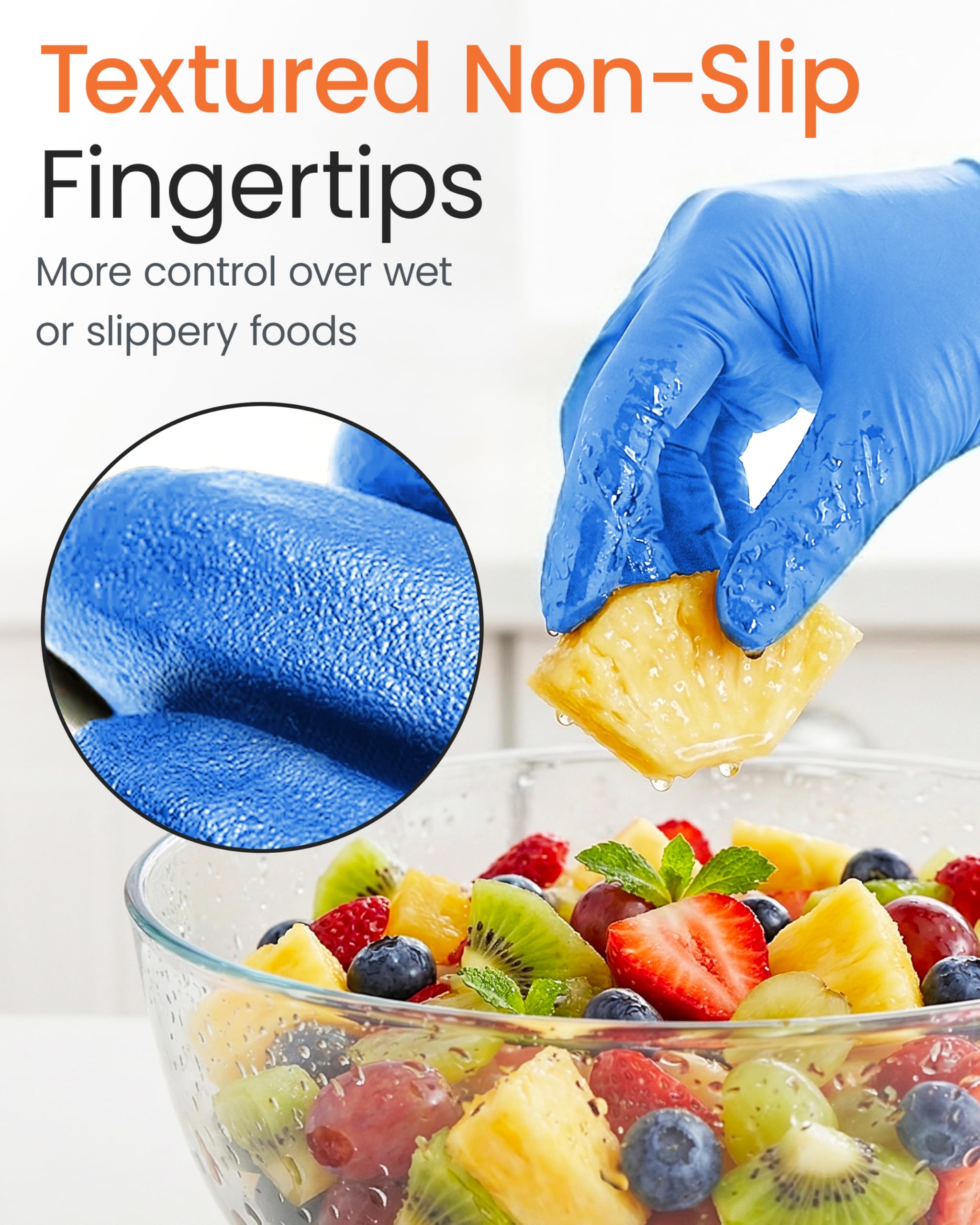 Guantes desechables de nitrilo XL de 5 mm de grosor industrial, sin látex, preparación de alimentos, guantes desechables para barbacoa, barbero, limpieza (caja de 100 unidades) – XL