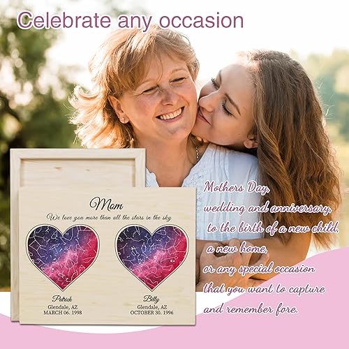 Miniatura 2 de Bohva Gifts for Mom from Daughter Son Custom Star Map for Mom, Personalized Anniversary Mothers Day Gifts for Wife from Husband, Mother Grandma