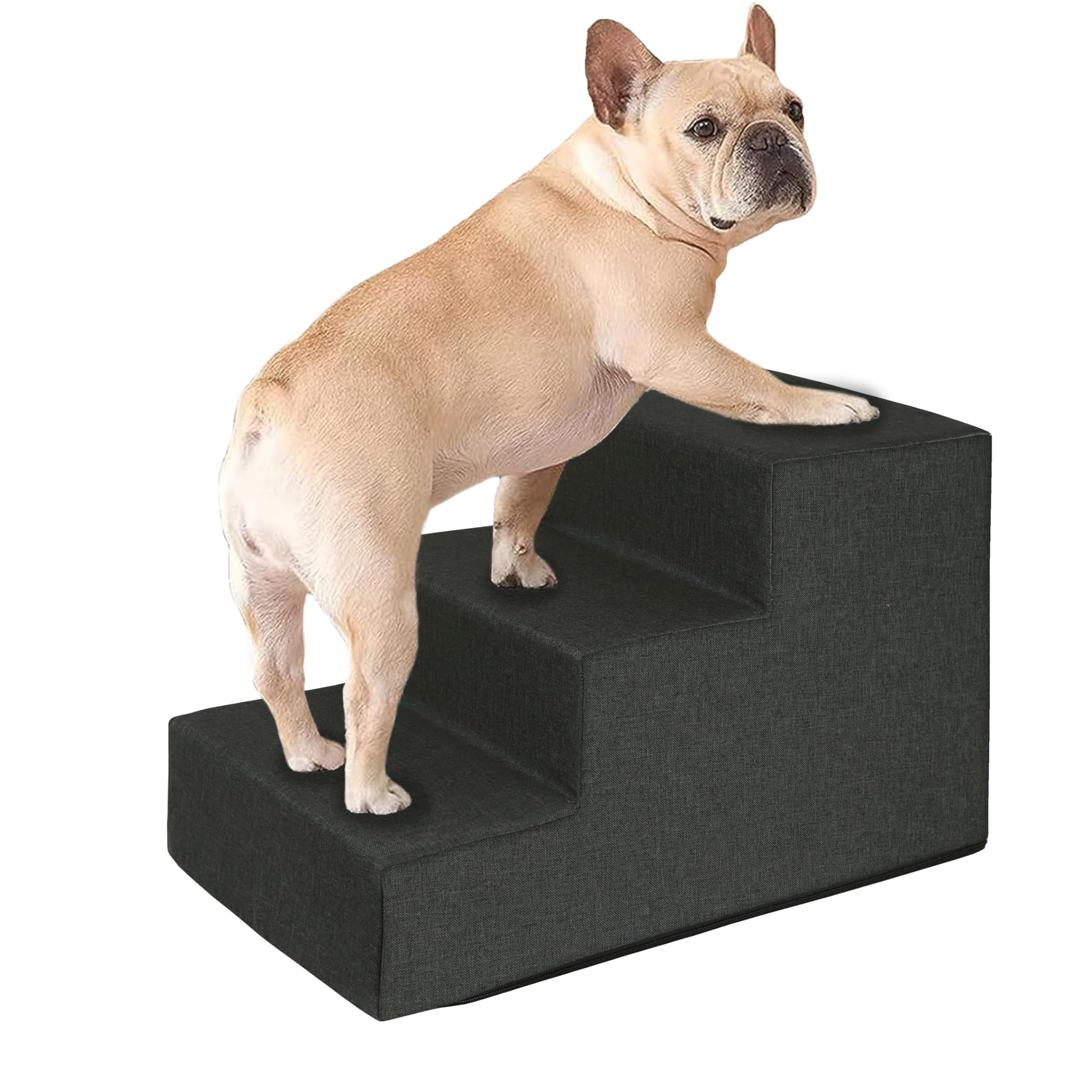 Haustiertreppe 4-stufig – Rutschfeste Schaumstofftreppe Für Hunde & Katzen, Abnehmbare Bezüge