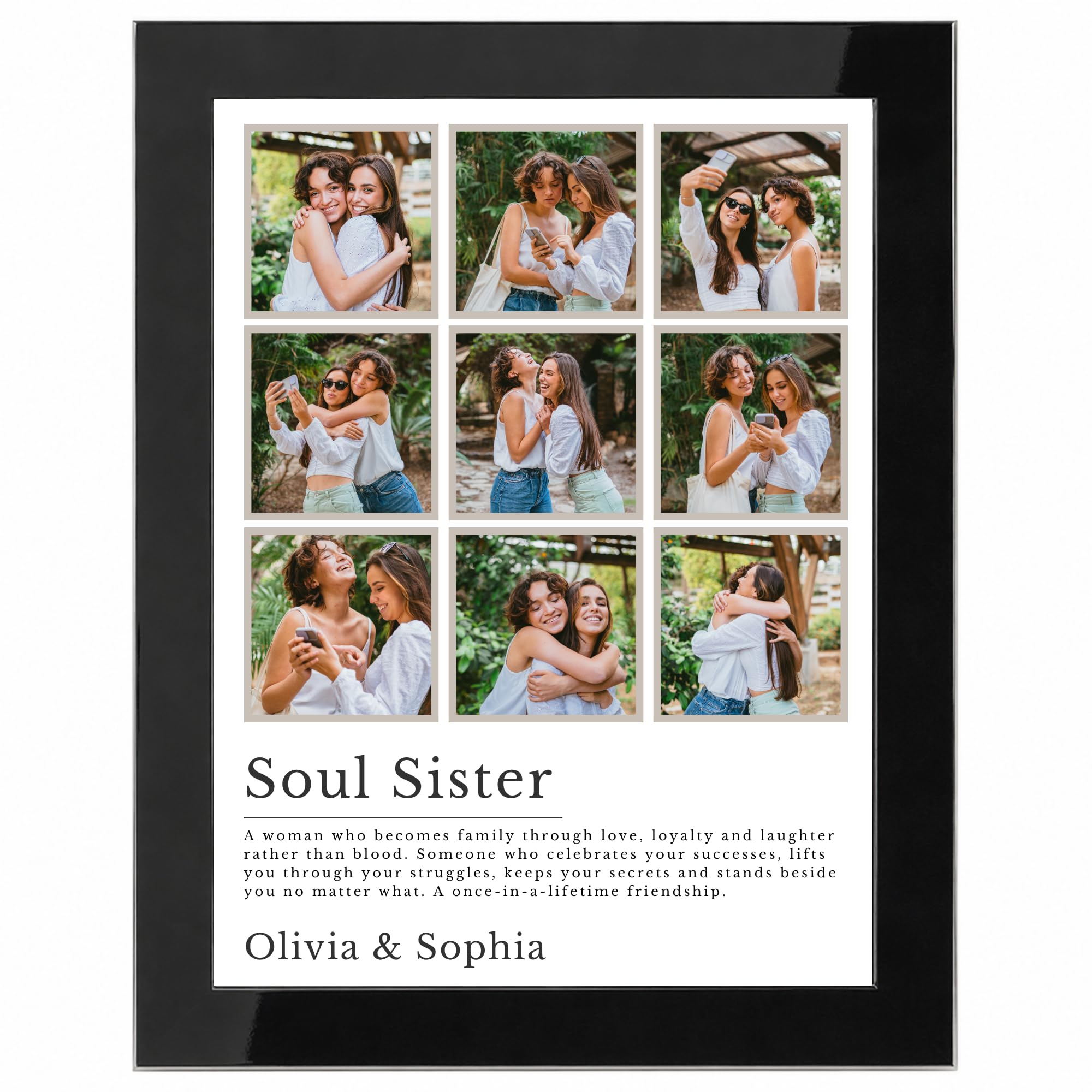 PosterLyte Personalised Soul Sister Print Photo Collage Custom Picture Wall Art Poster (Soul Sister Definition 9 Images)
