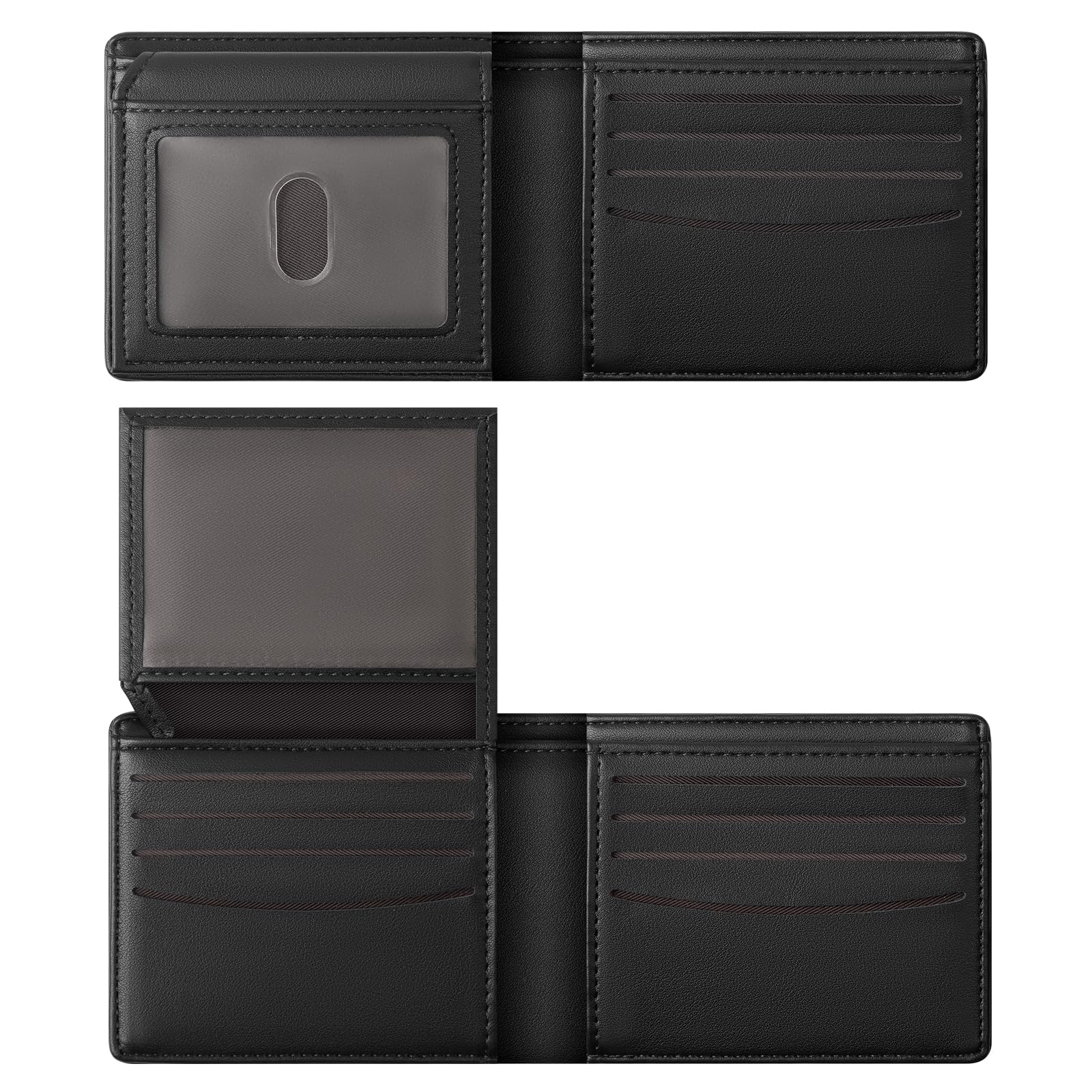 GNDR Wallet For Men RFID Blocking Black Wallets Bifold Faux Leather Card Holder Front Pocket Mens Accessories With Gift Box