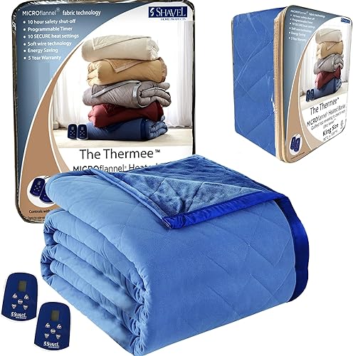 Miniatura 1 de Thermee Micro Flannel Manta térmica eléctrica de terciopelo ultra tamaño King, lavable y seco, temporizador y apagado de seguridad, 108 pulgadas de